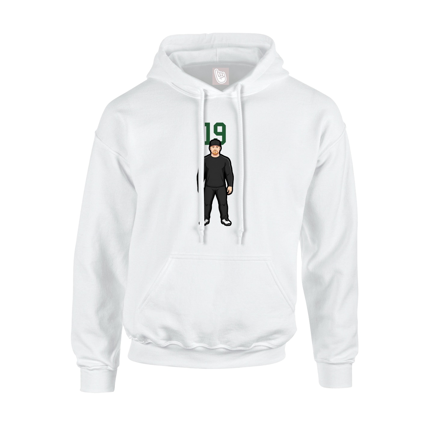 Youth Hoodie — Number Top in White