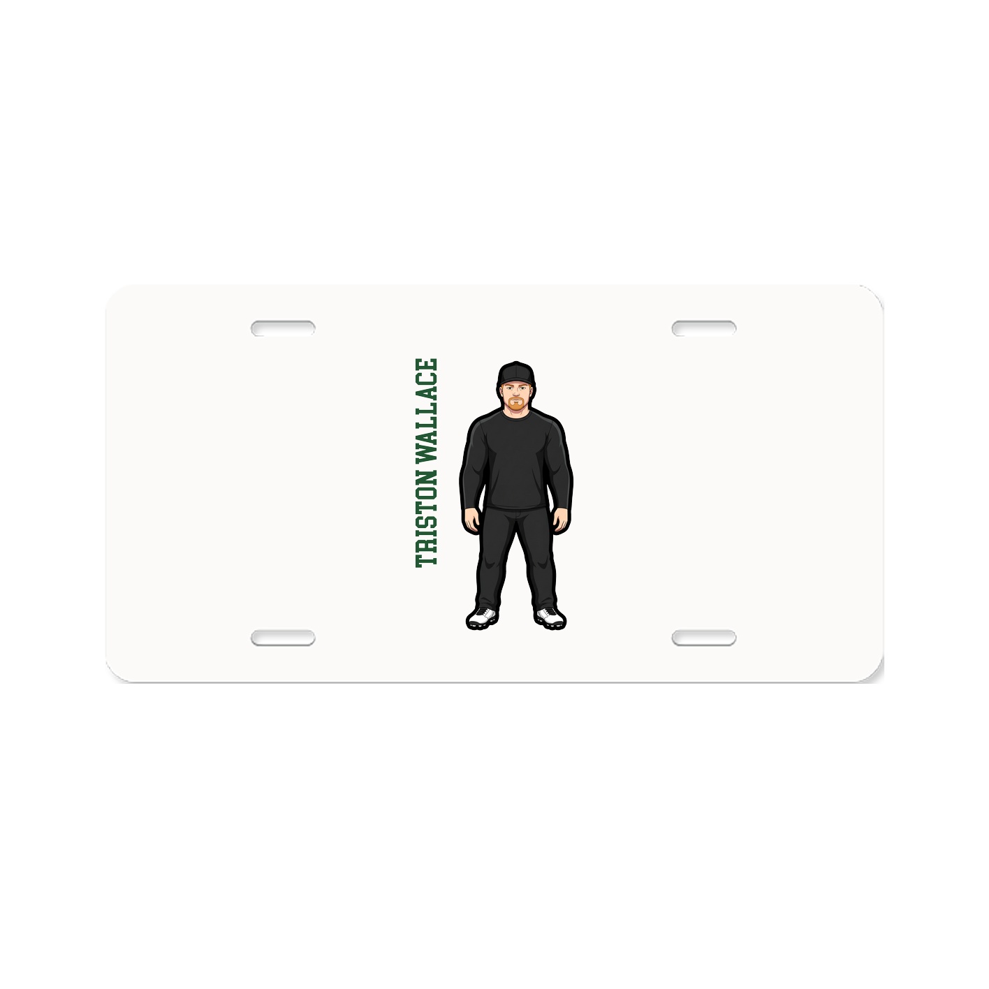 License Plate — Name Vertical in Classic