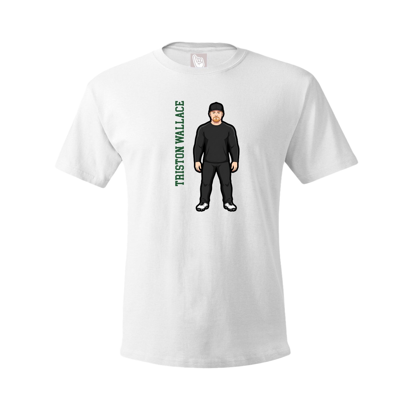 Tee — Name Vertical in White