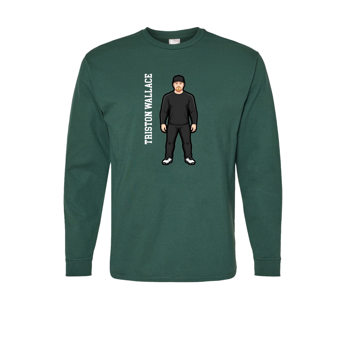 Long Sleeve Tee — Name Vertical in Green