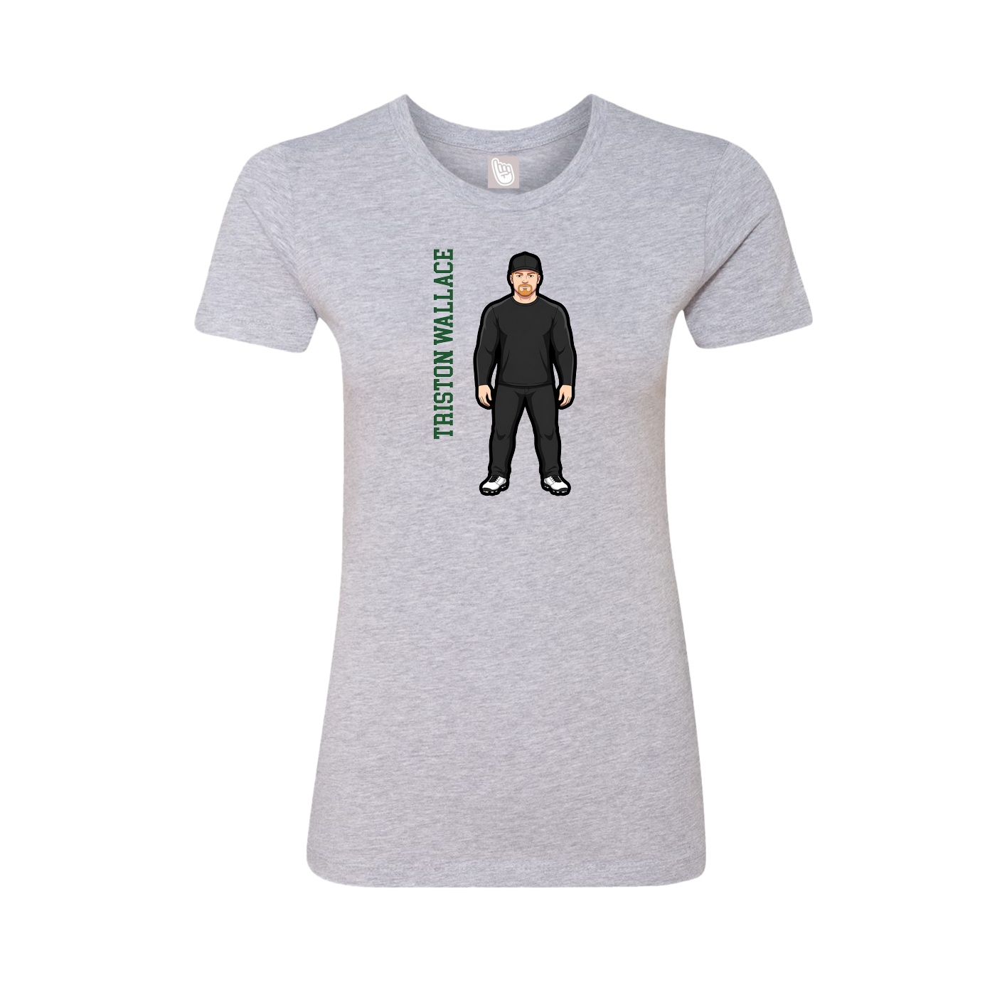 Womens Tee — Name Vertical in Grey