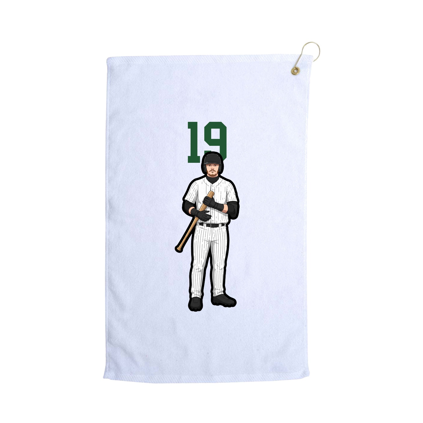 Golf Towel — Number Top in White