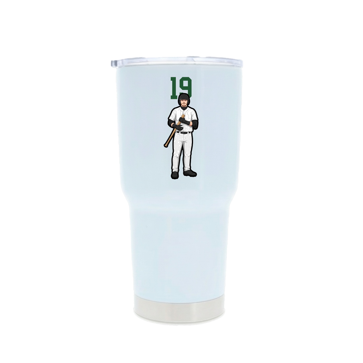 30oz Stainless Steel Tumbler — Number Top in White