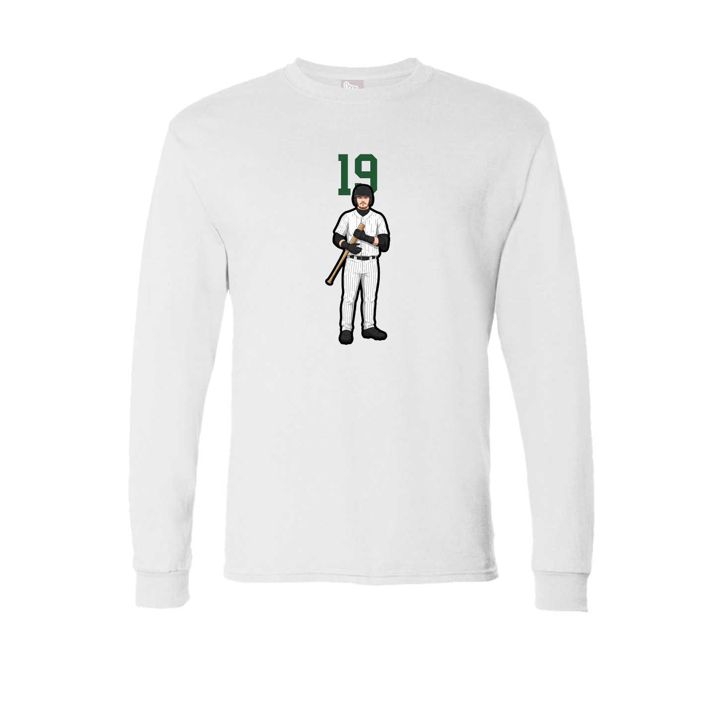 Long Sleeve Tee — Number Top in White