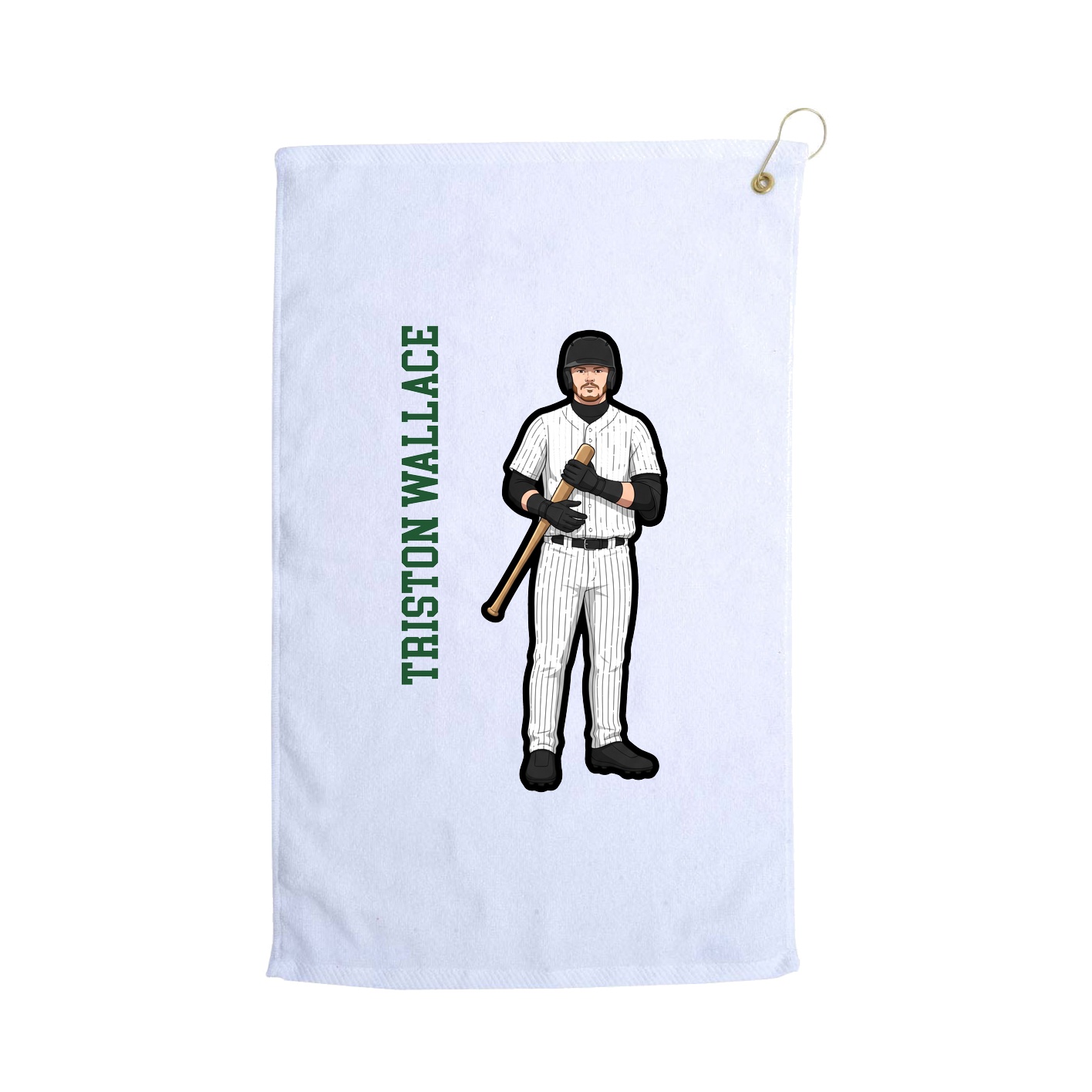 Golf Towel — Name Vertical in White