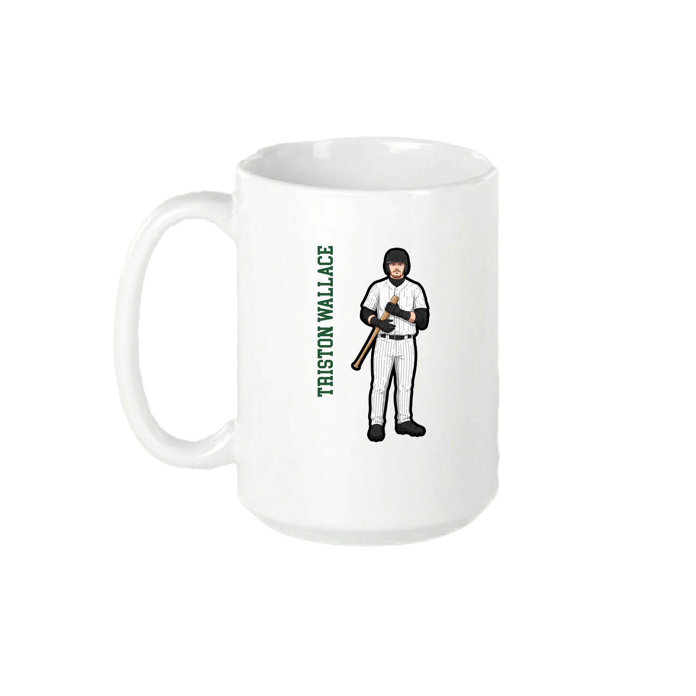 15oz Coffee Mug — Name Vertical in White