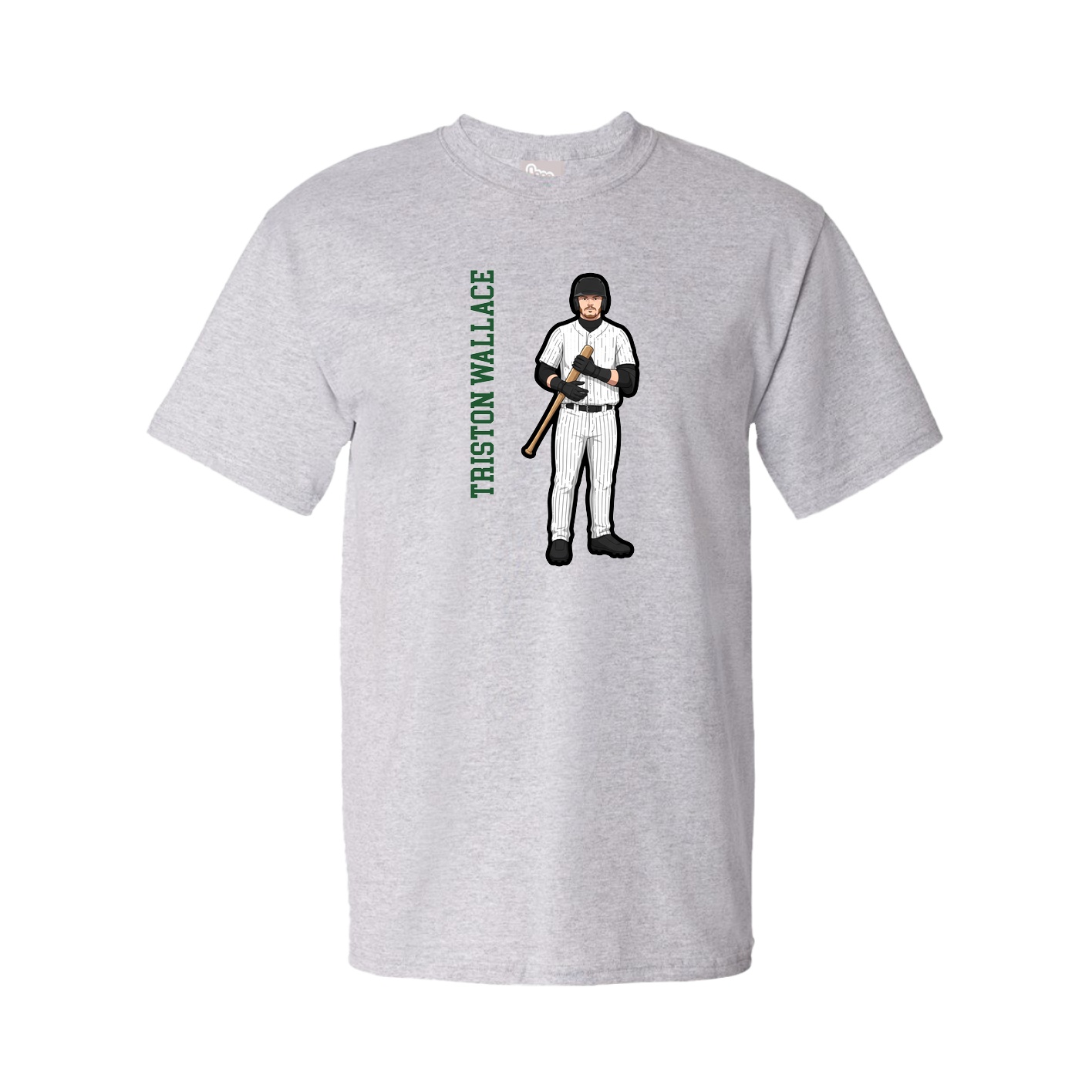 Tee — Name Vertical in Grey