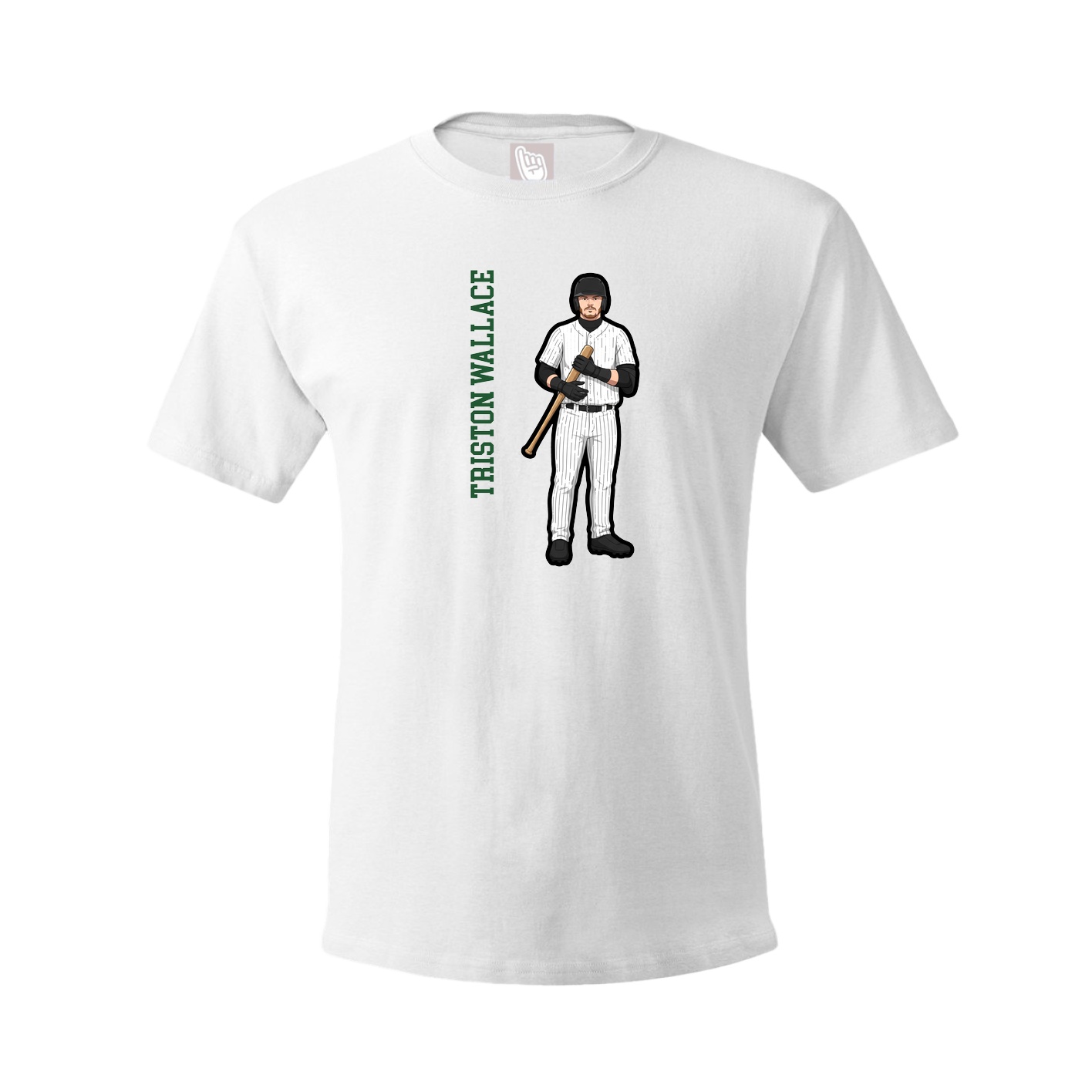 Youth Tee — Name Vertical in White
