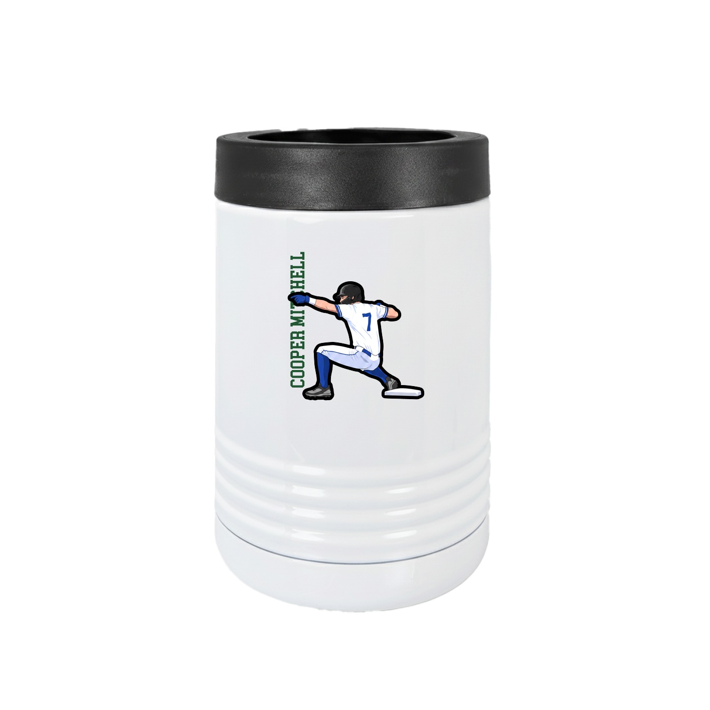 Beverage Holder — Name Vertical in White