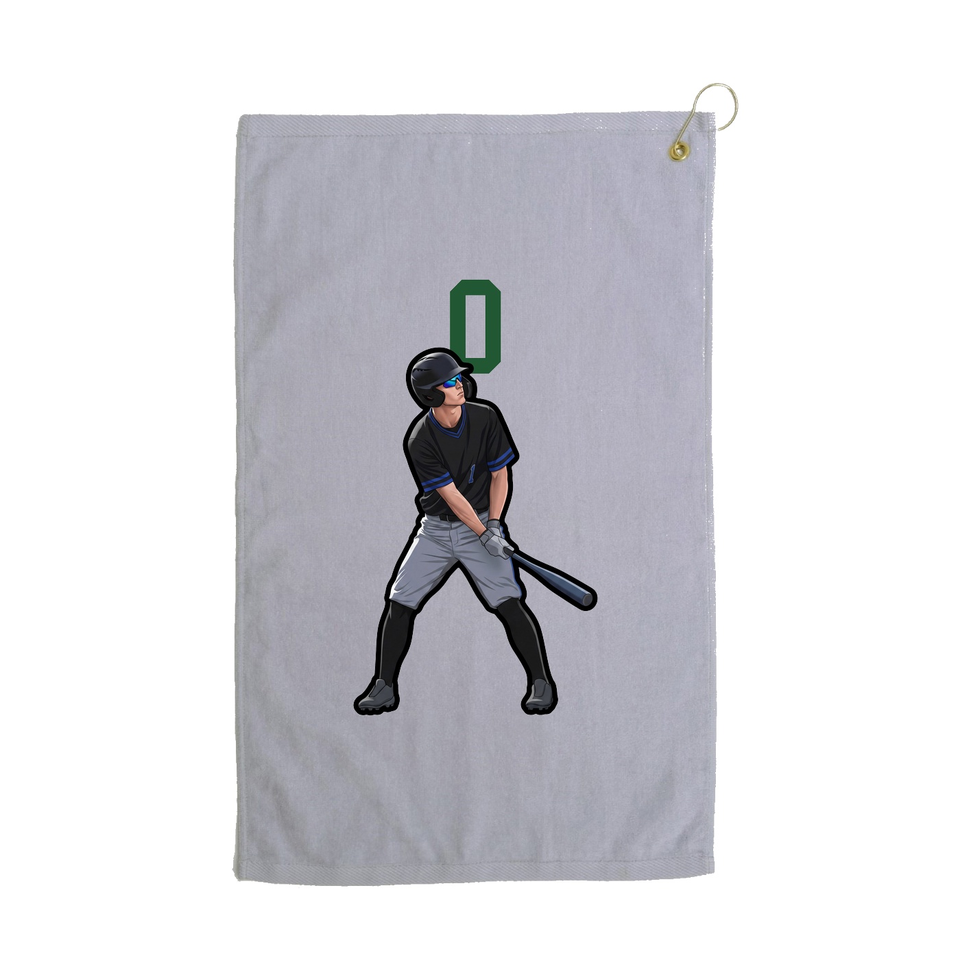 Golf Towel — Number Top in Grey