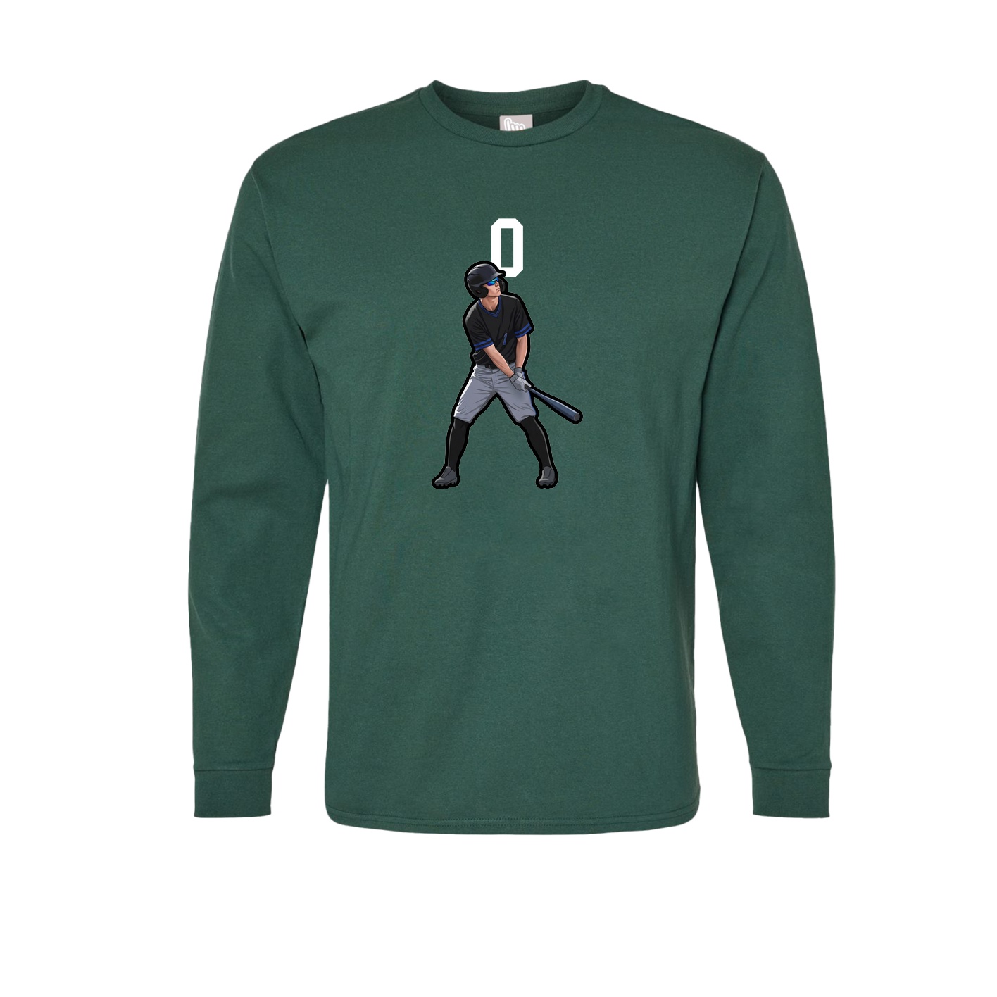 Long Sleeve Tee — Number Top in Green