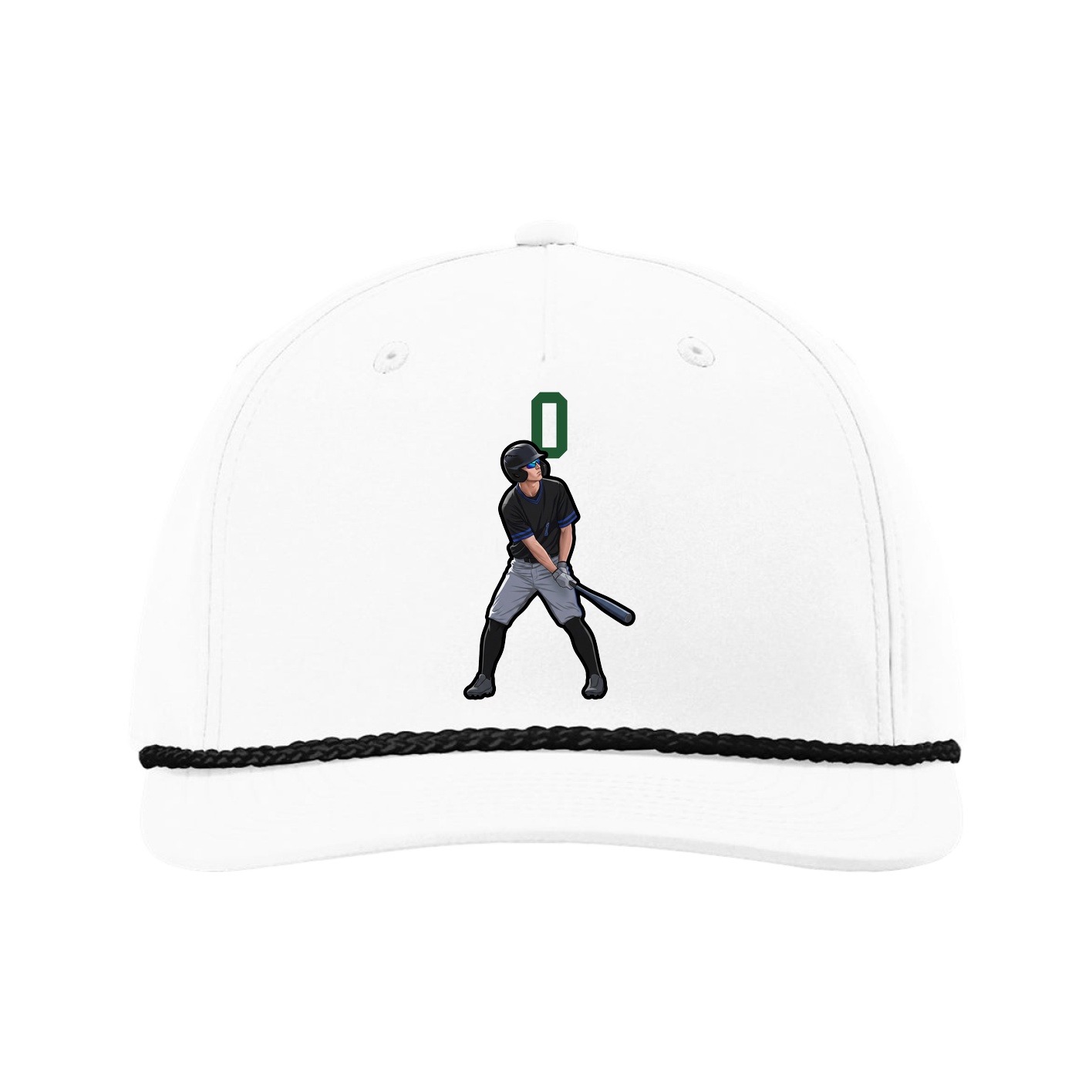 Five-Panel Classic Rope Cap — Number Top in White