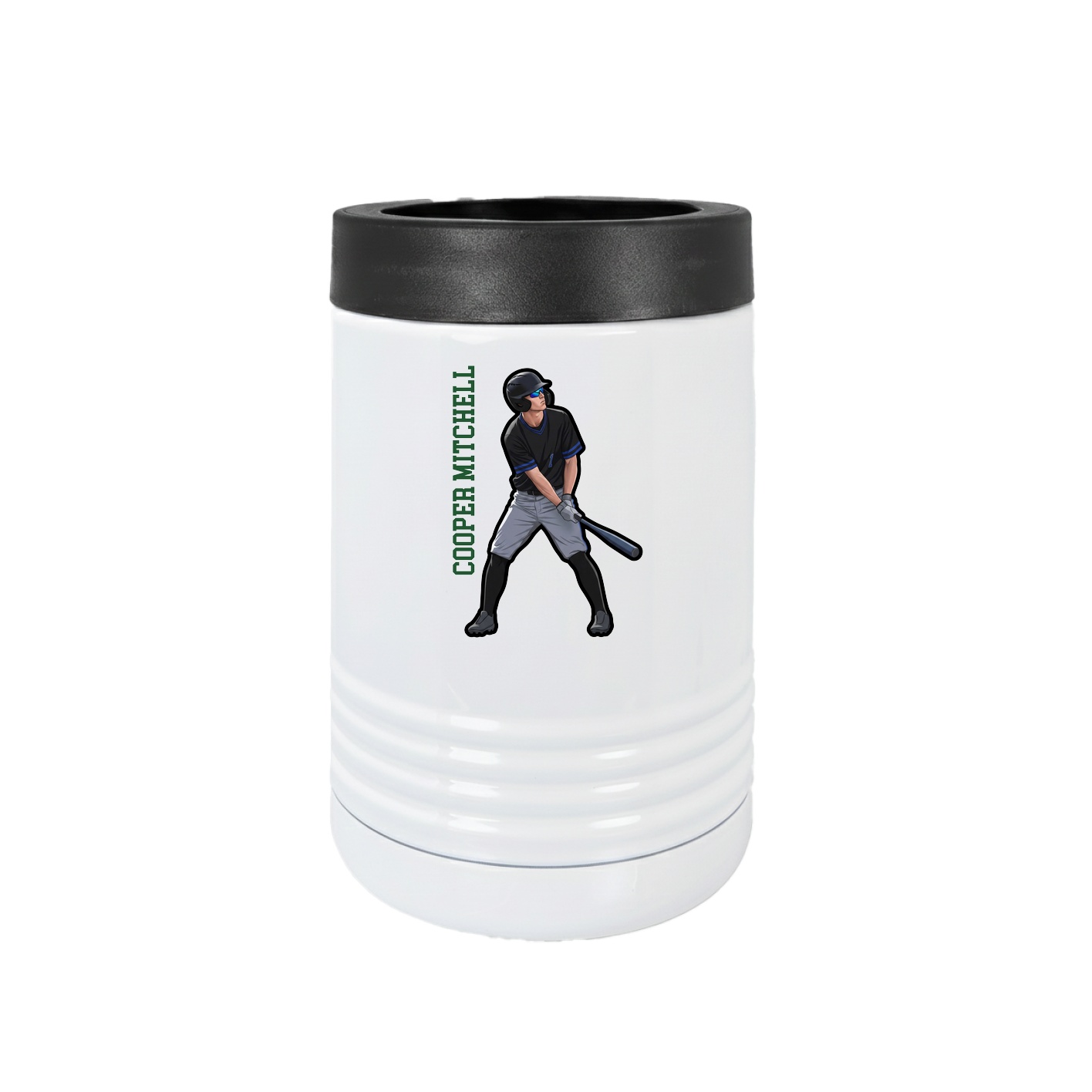 Beverage Holder — Name Vertical in White