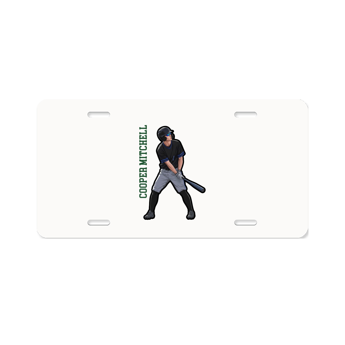 License Plate — Name Vertical in Classic