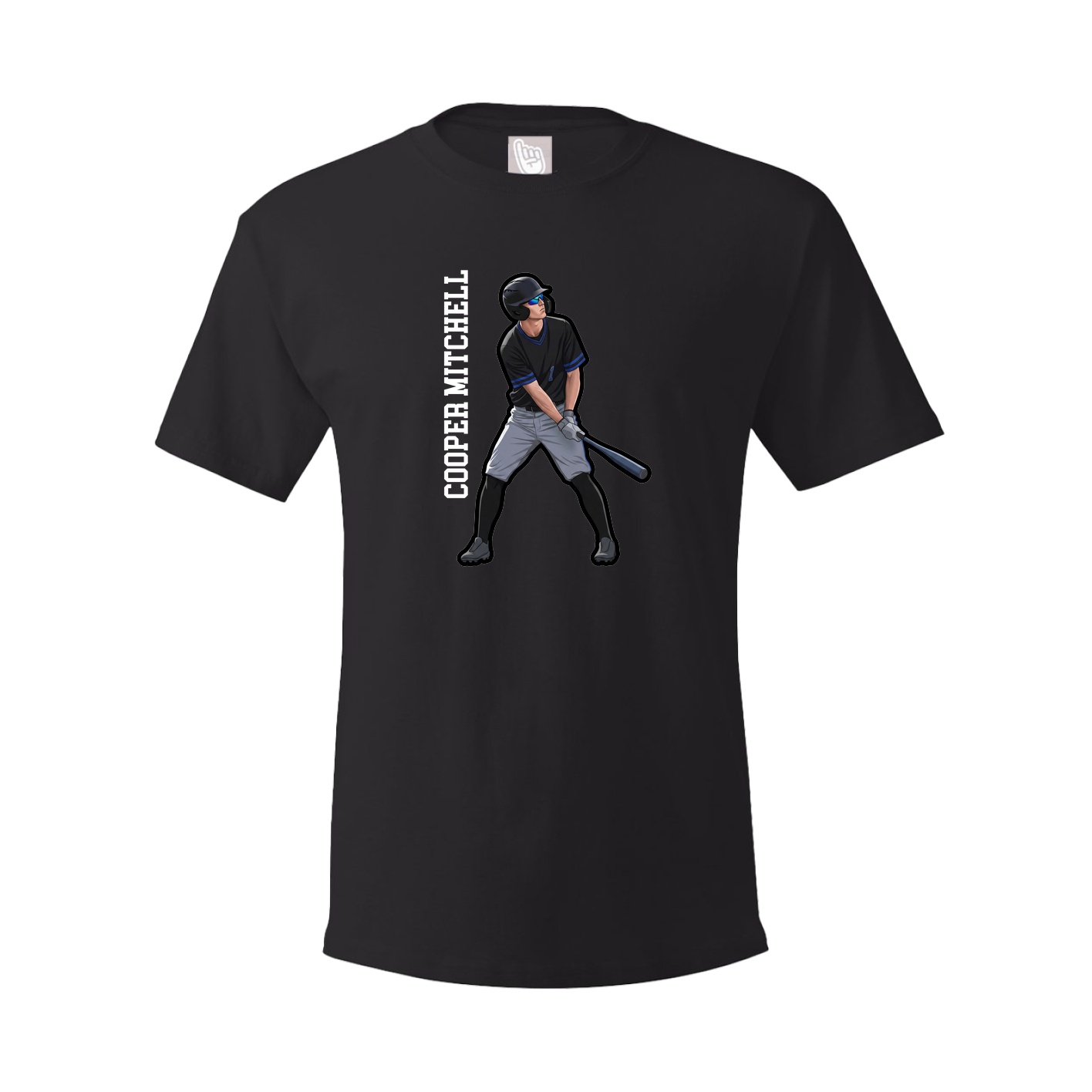 Youth Tee — Name Vertical in Black