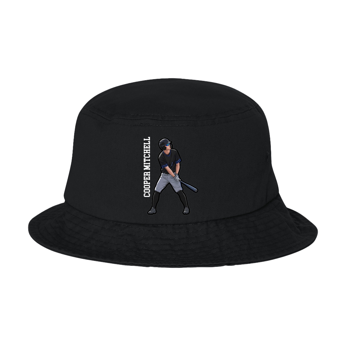Bucket Cap — Name Vertical in Black