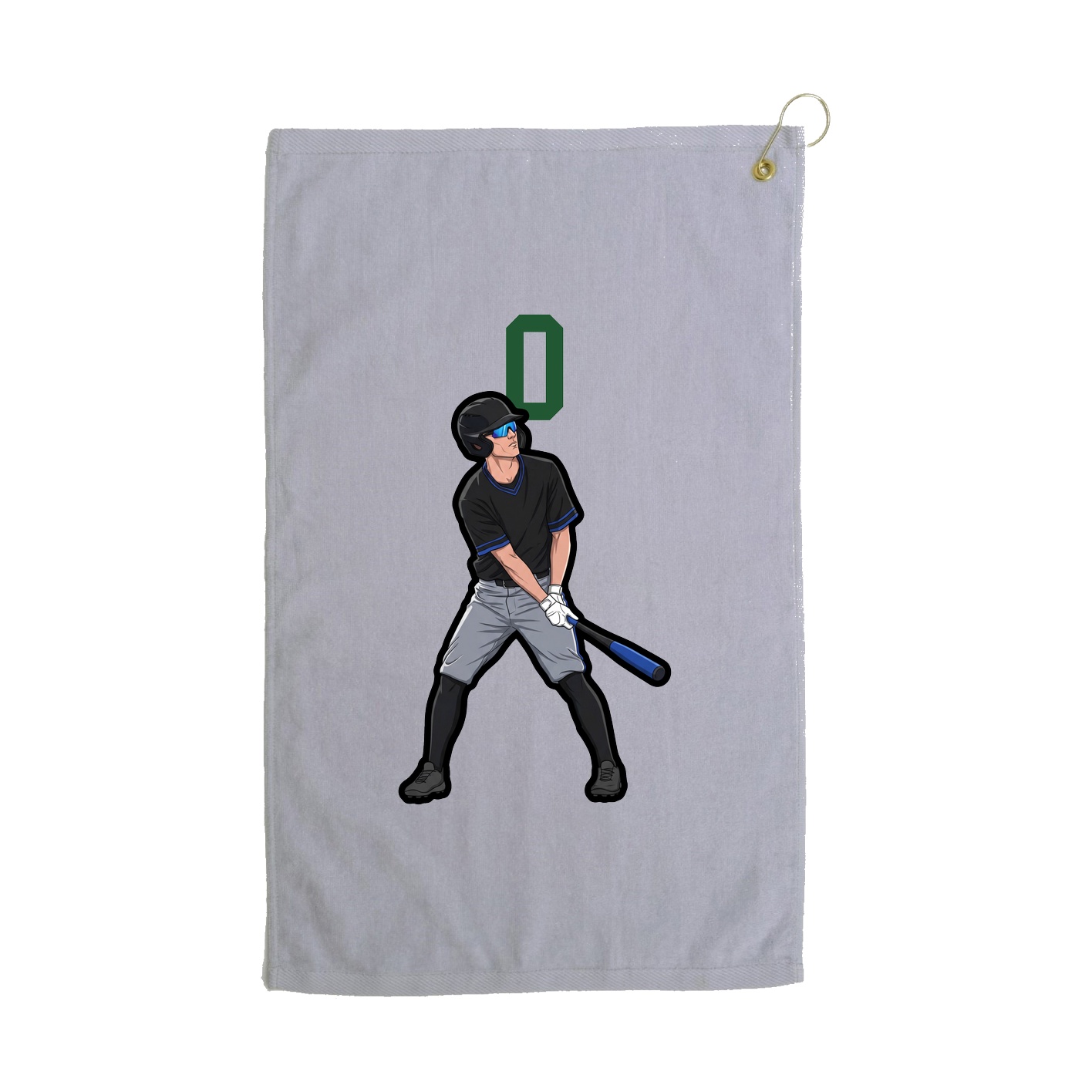 Golf Towel — Number Top in Grey
