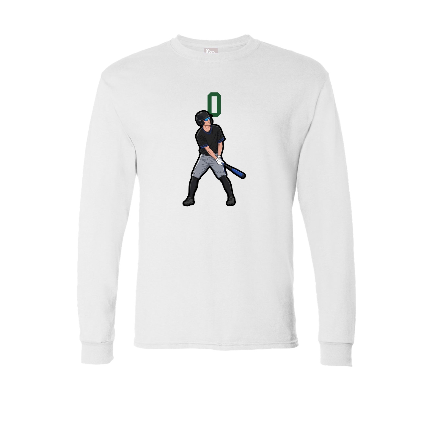 Long Sleeve Tee — Number Top in White