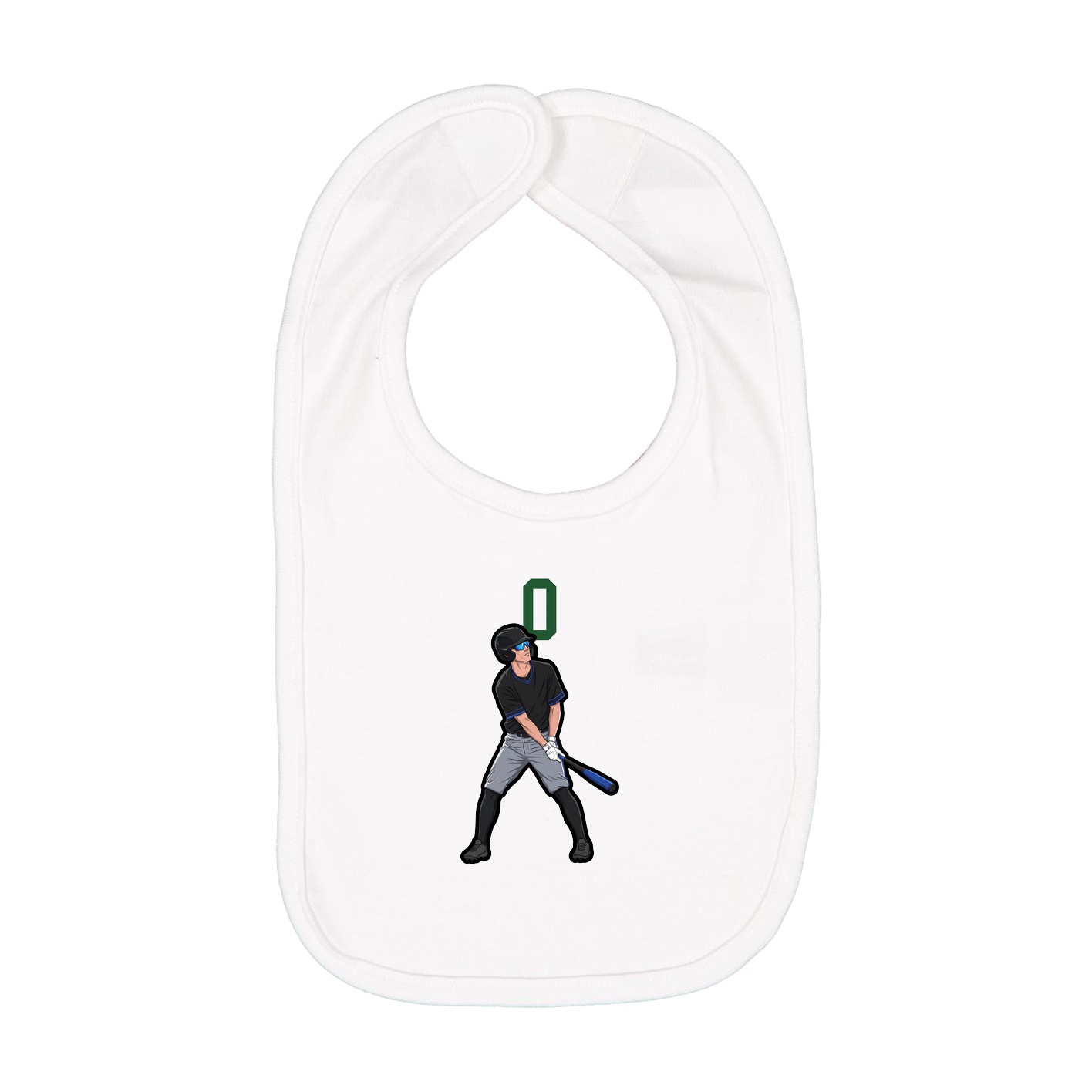Infant Bib — Number Top in White