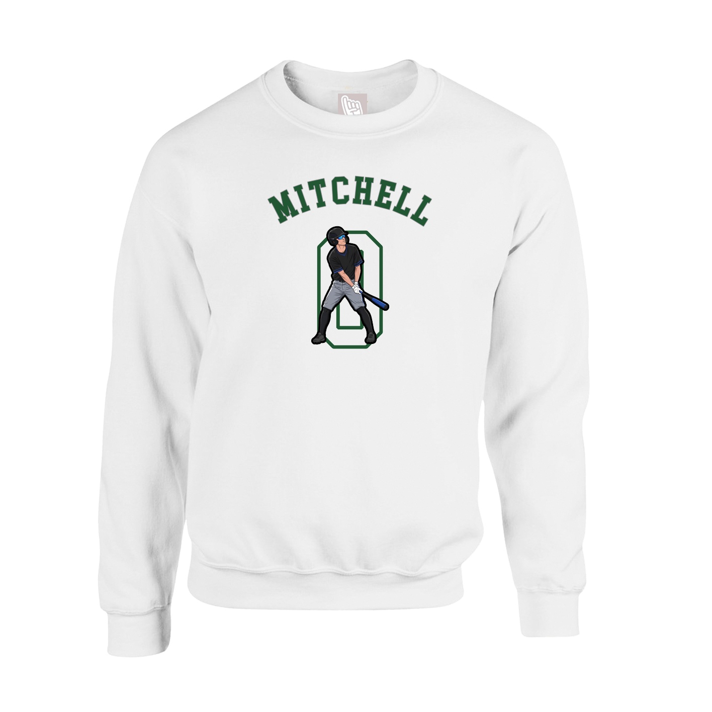 Fleece Crew — Shirsey Arch in White