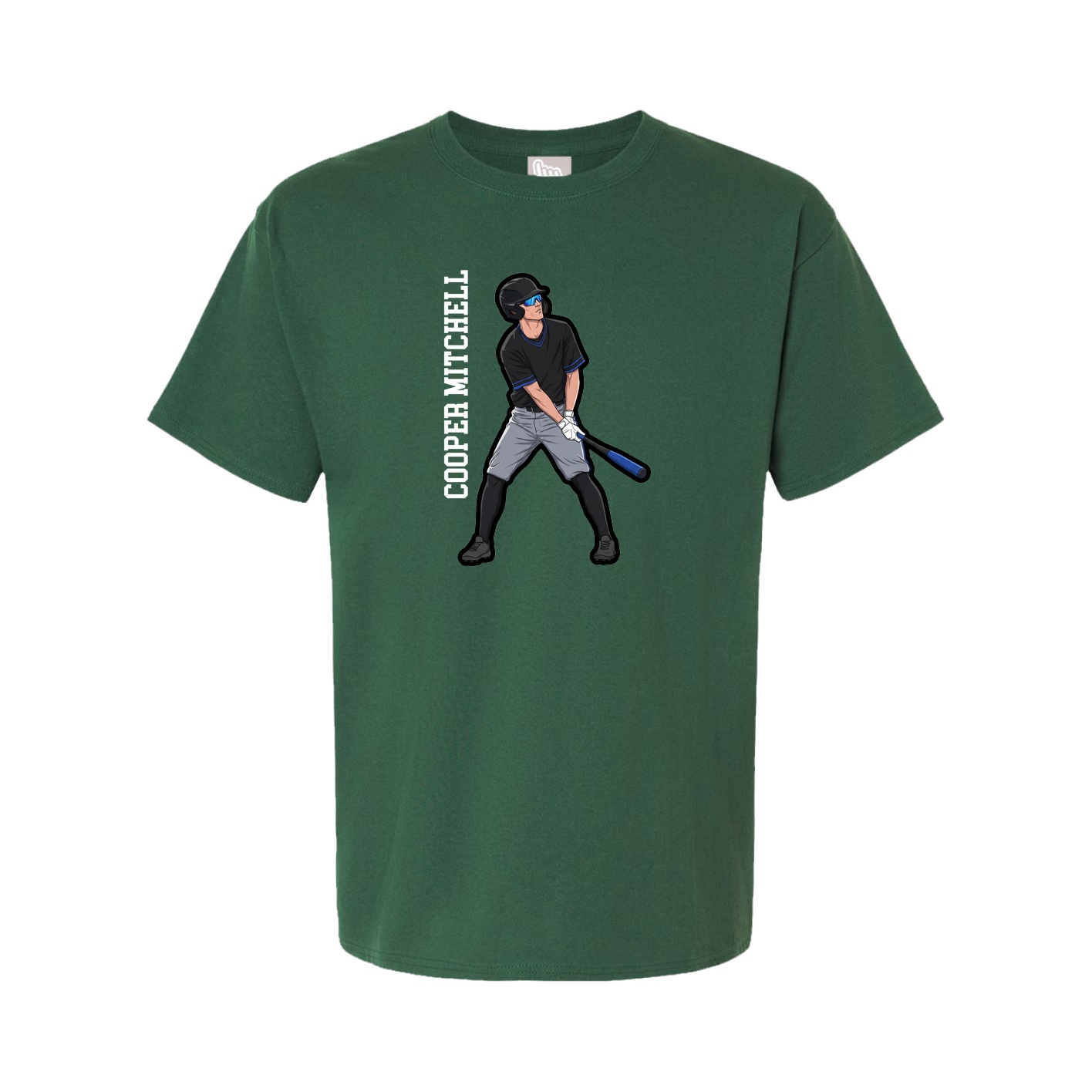 Tee — Name Vertical in Green