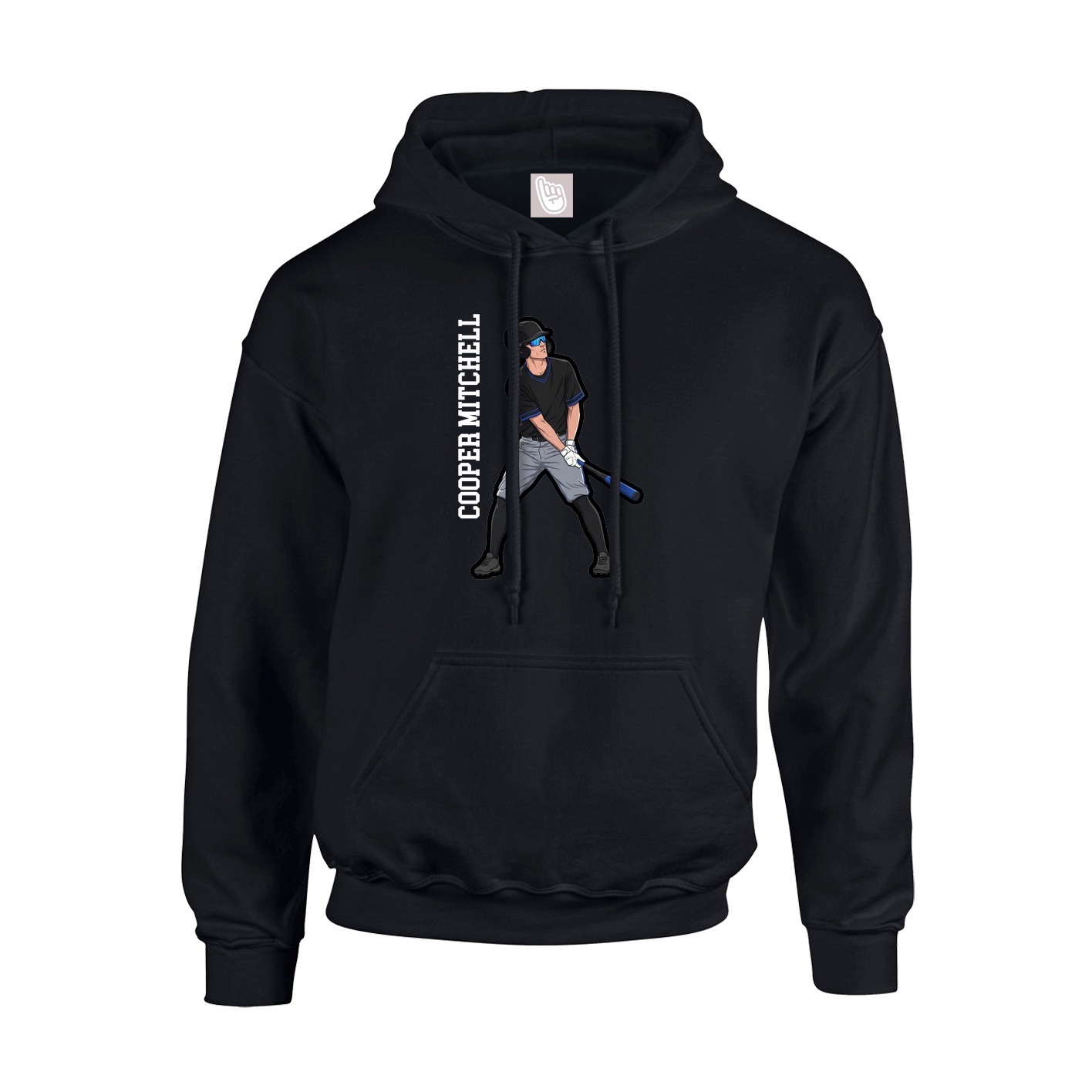 Hoodie — Name Vertical in Black