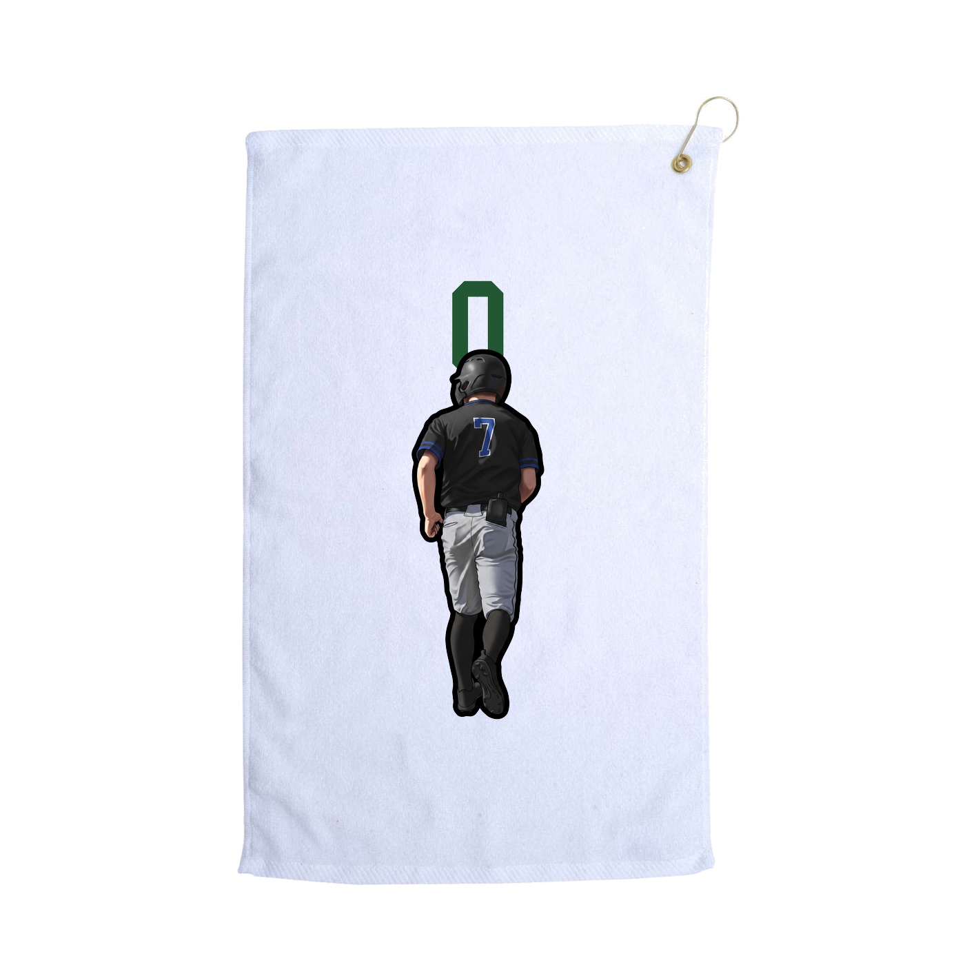 Golf Towel — Number Top in White