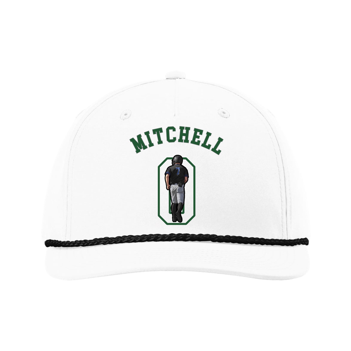 Five-Panel Classic Rope Cap — Shirsey Arch in White