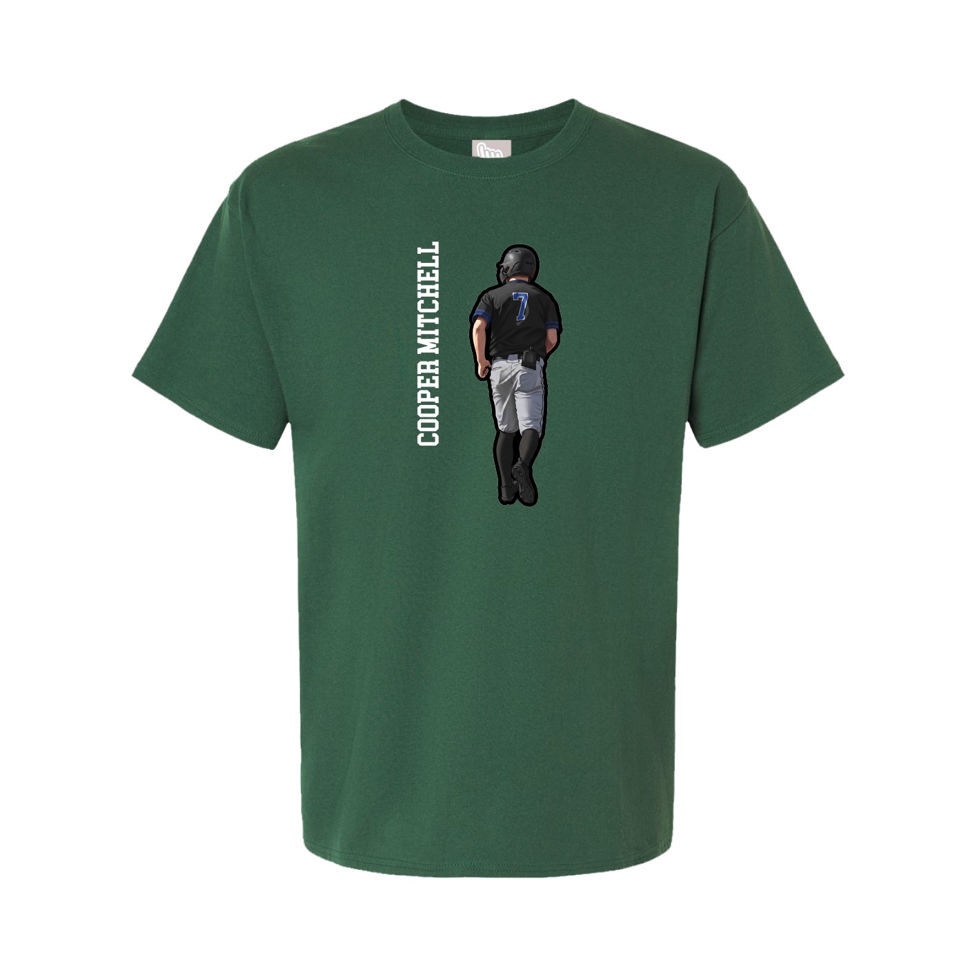 Youth Tee — Name Vertical in Green