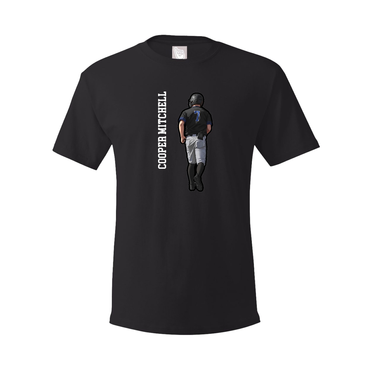 Youth Tee — Name Vertical in Black