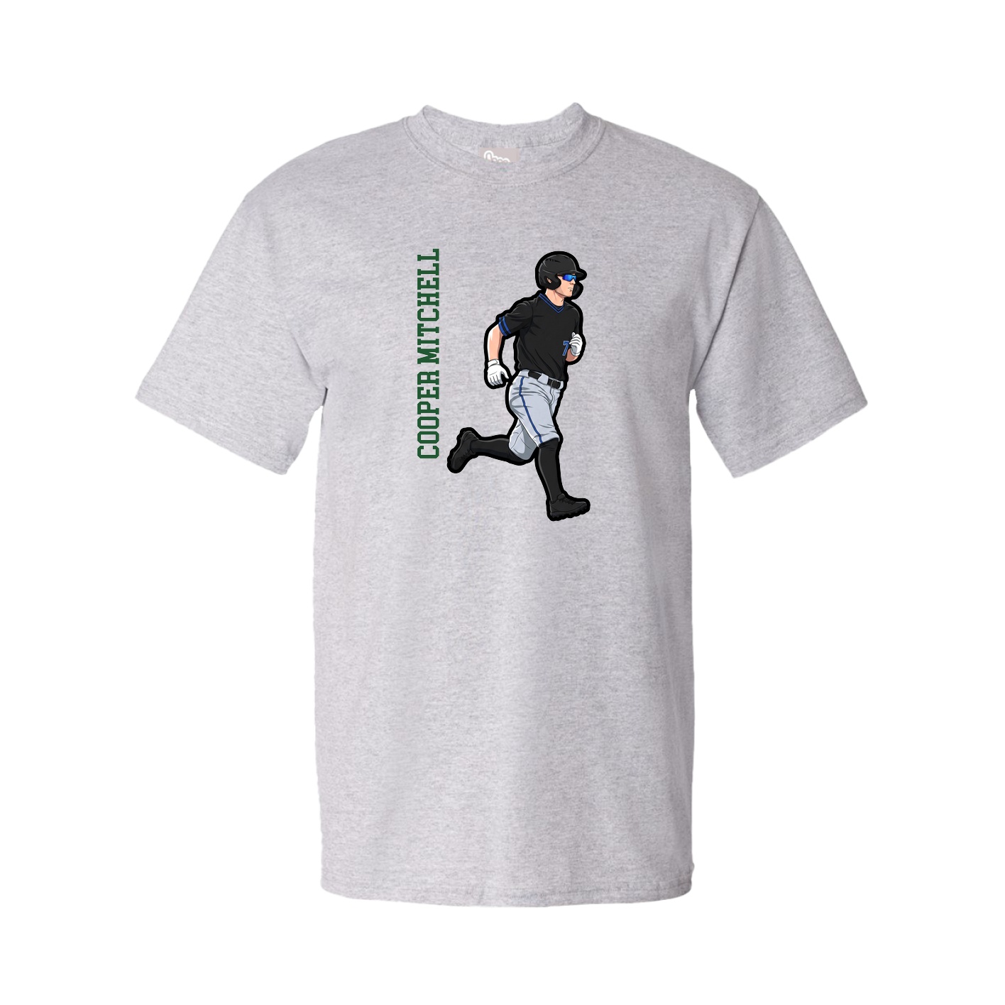 Tee — Name Vertical in Grey