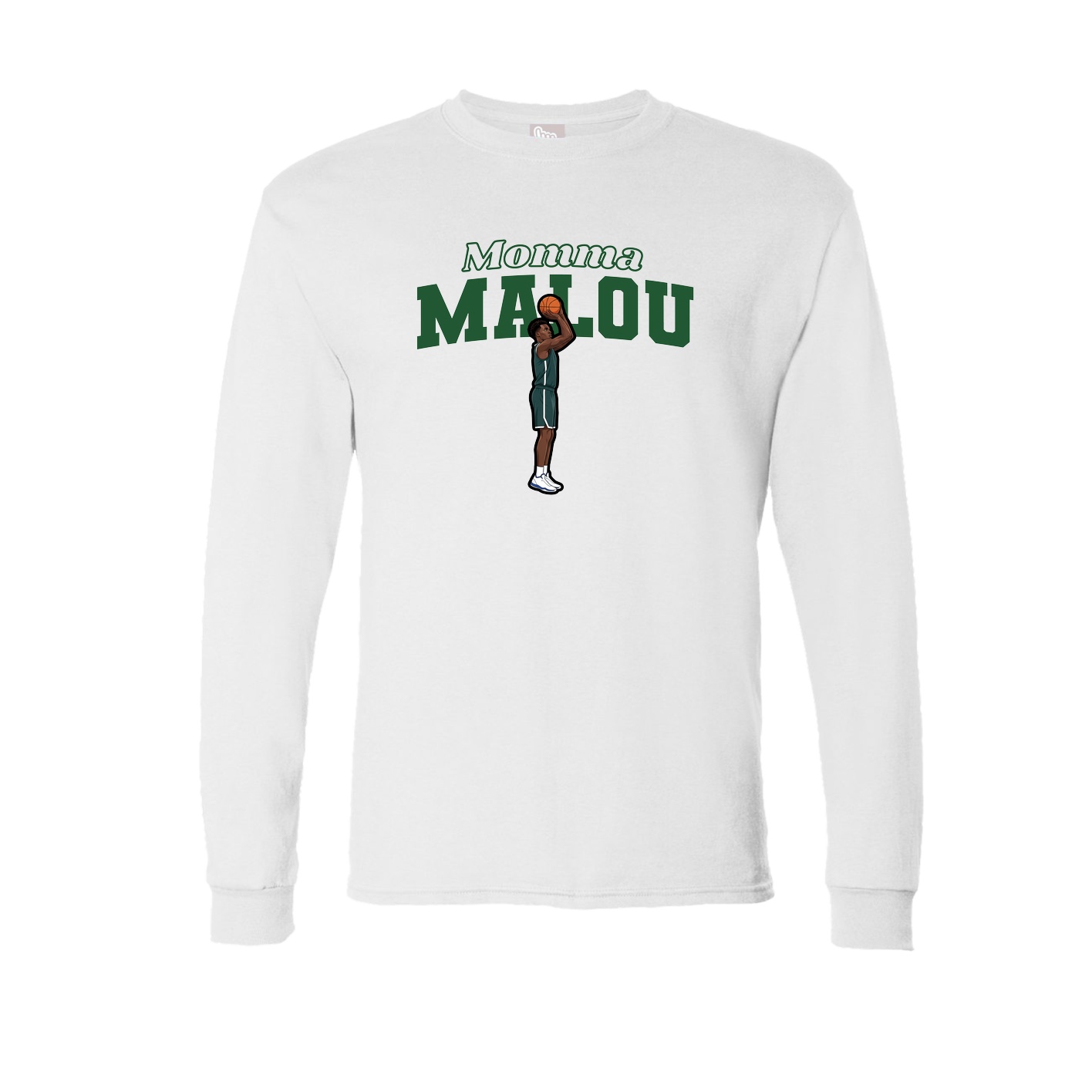 Long Sleeve Tee — Mothers Day Block in White