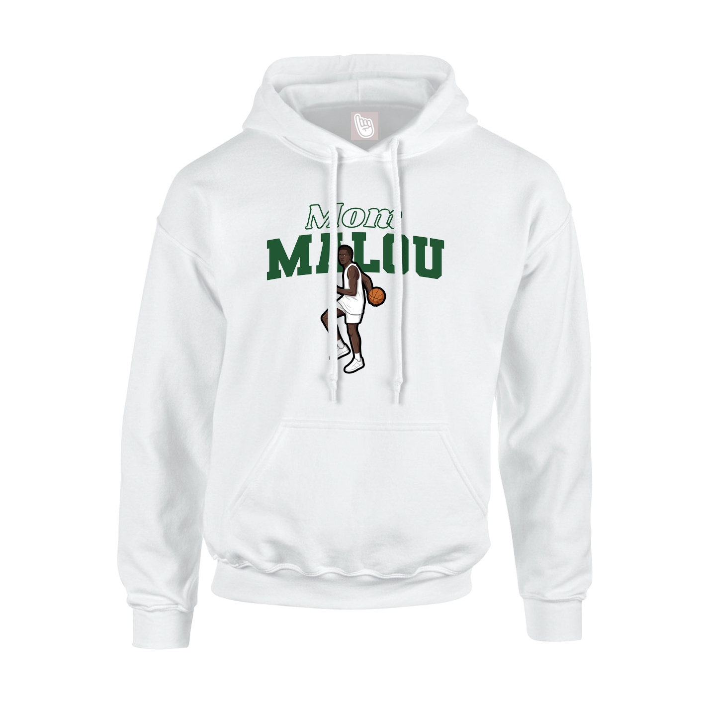 Youth Hoodie — Mothers Day Block in White