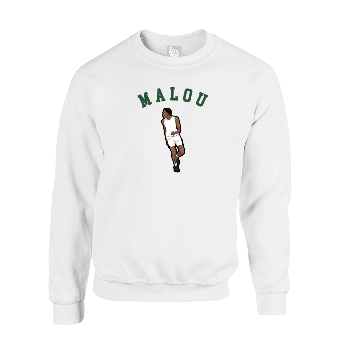 Fleece Crew — Shirsey Arch in White