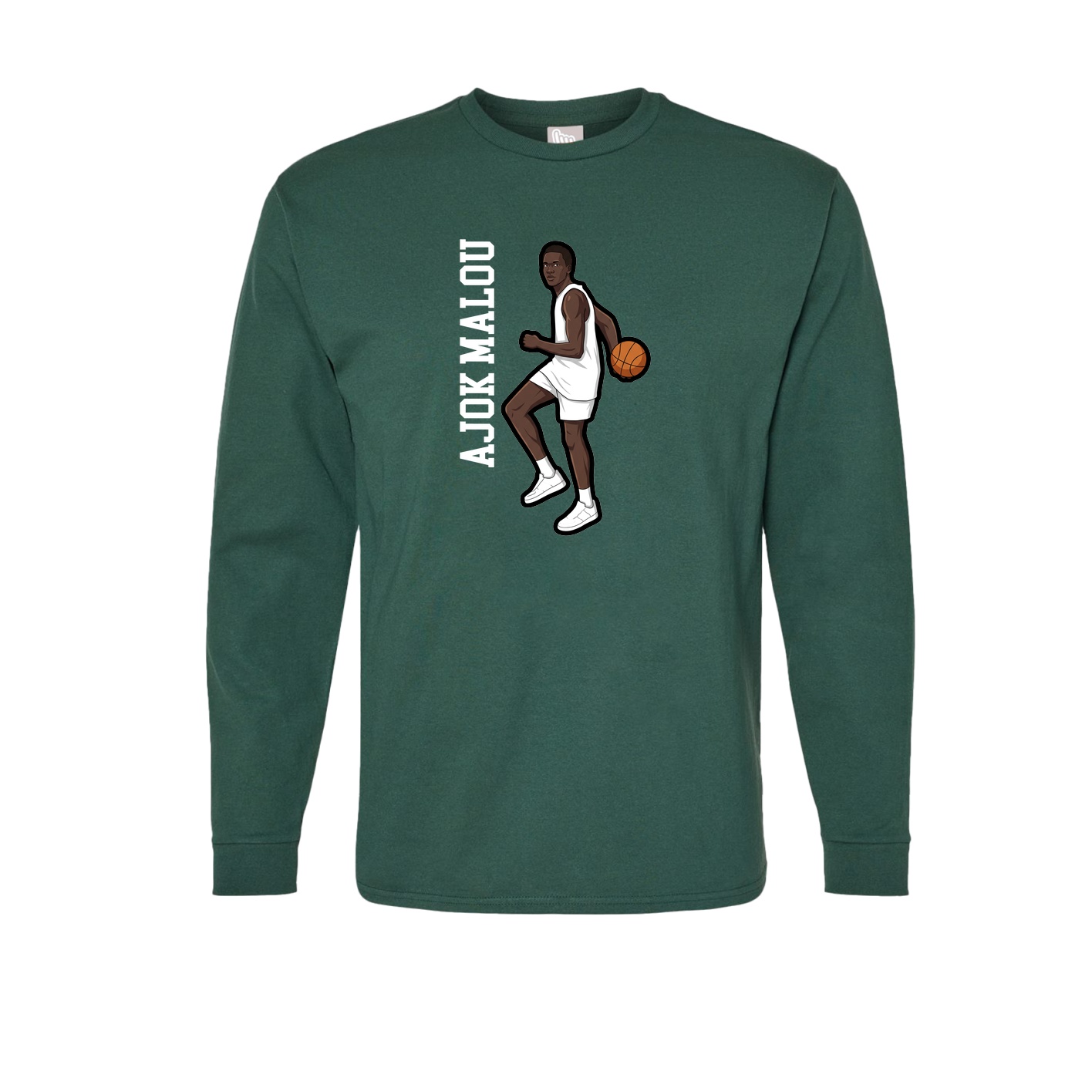 Long Sleeve Tee — Name Vertical in Green