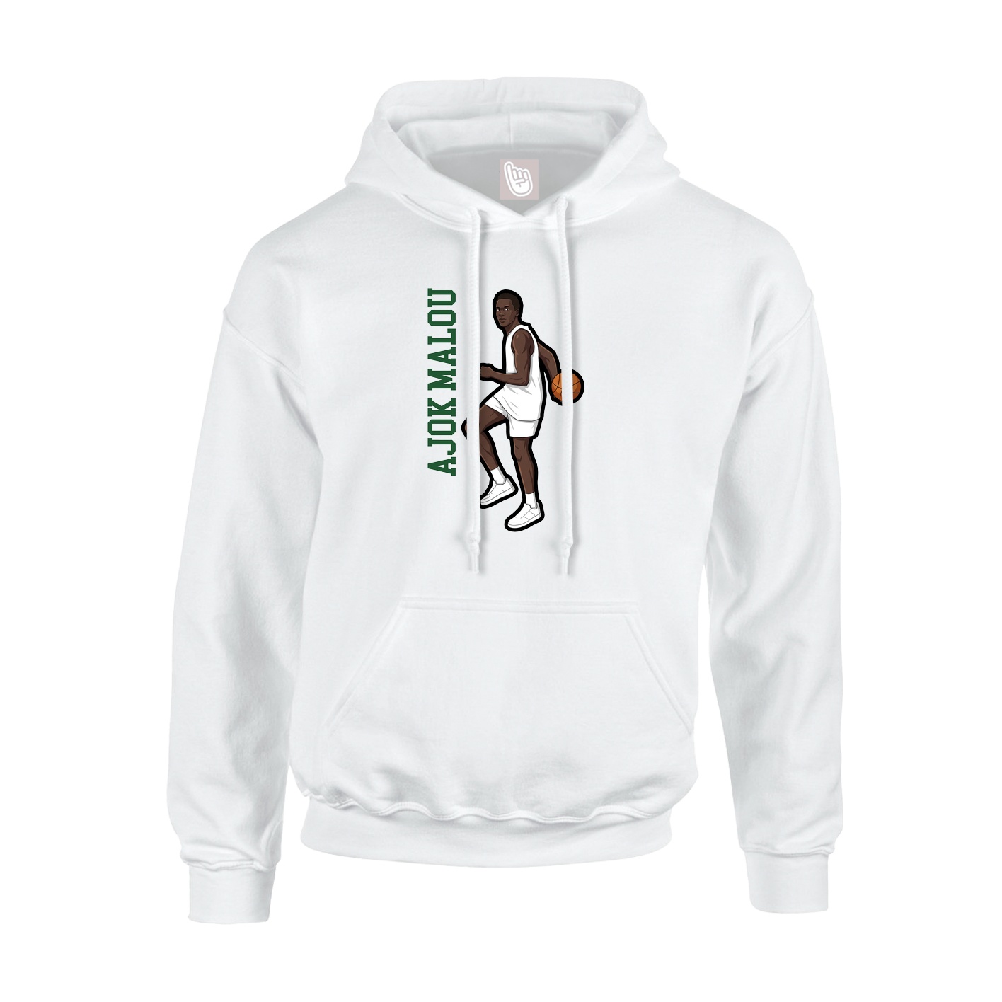 Youth Hoodie — Name Vertical in White
