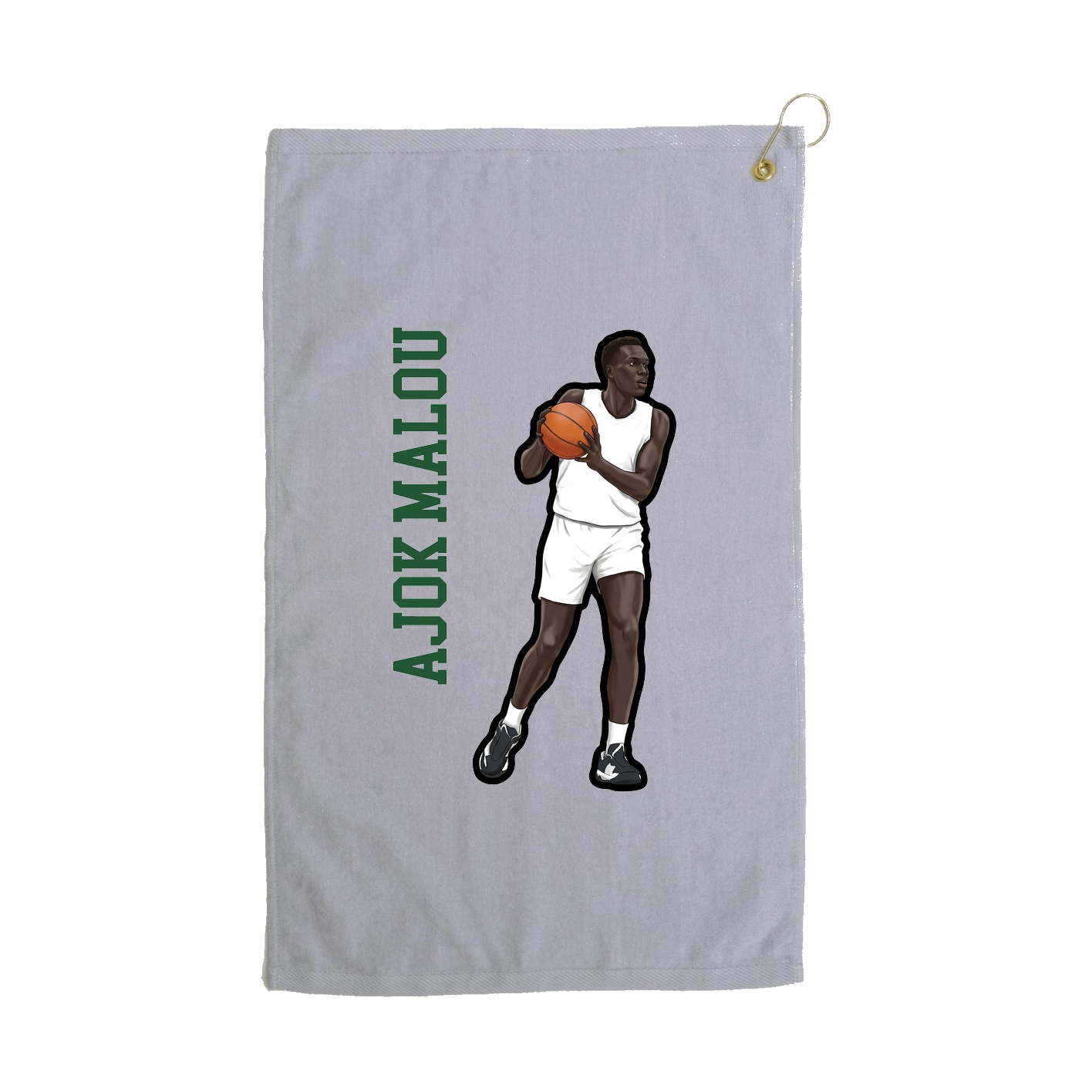 Golf Towel — Name Vertical in Grey