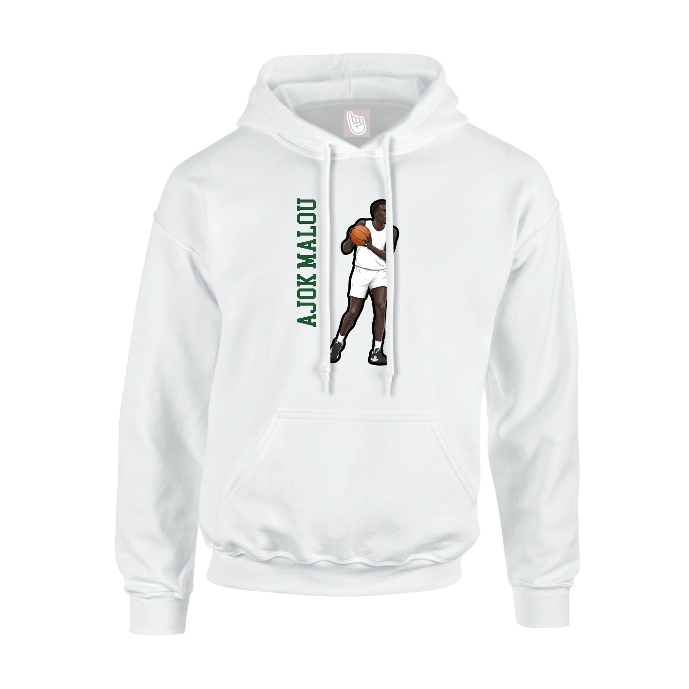 Youth Hoodie — Name Vertical in White