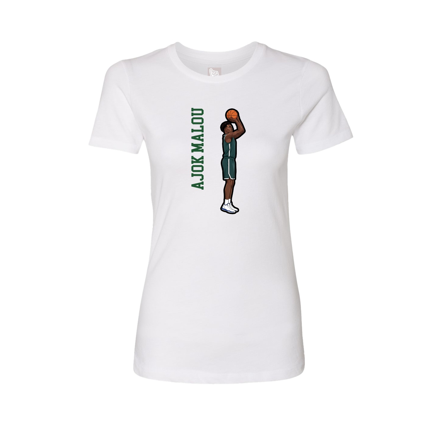 Fitted Women's Tee — Name Vertical in White