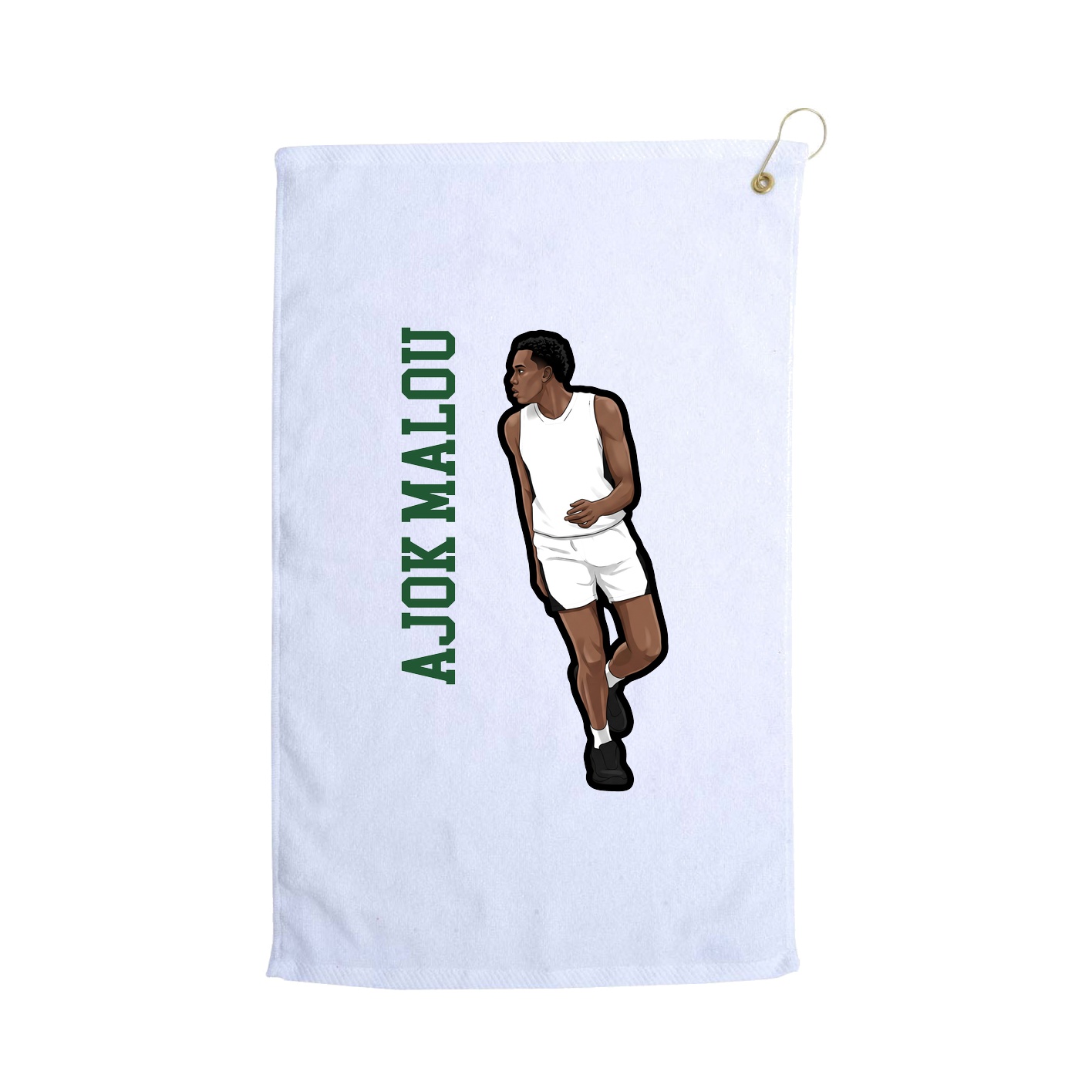 Golf Towel — Name Vertical in White