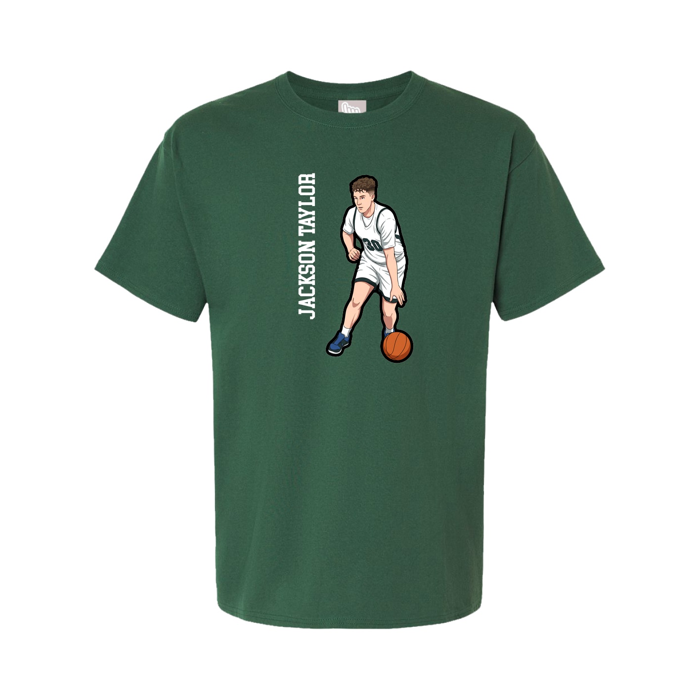 Tee — Name Vertical in Green