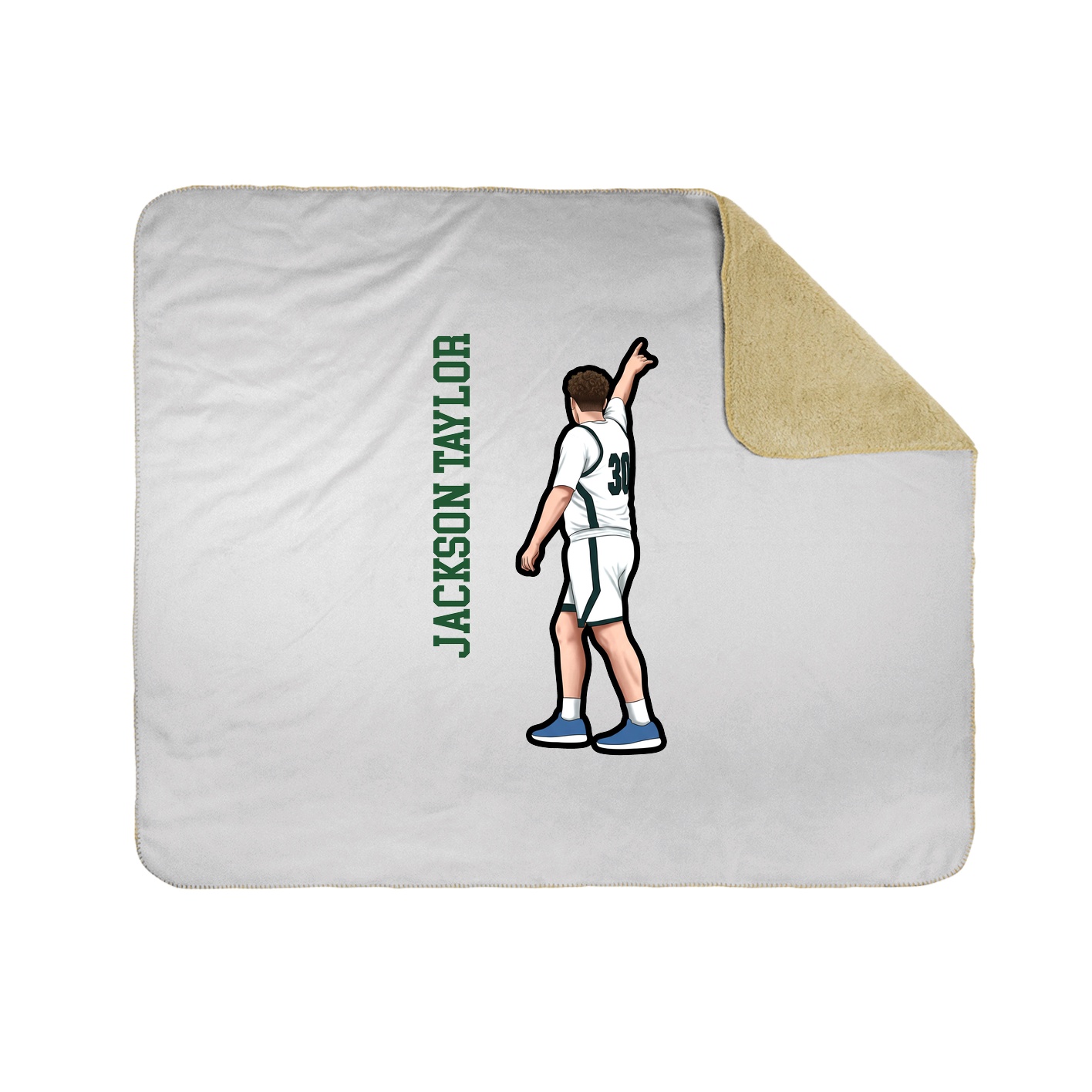 Throw Blanket — Name Vertical in White