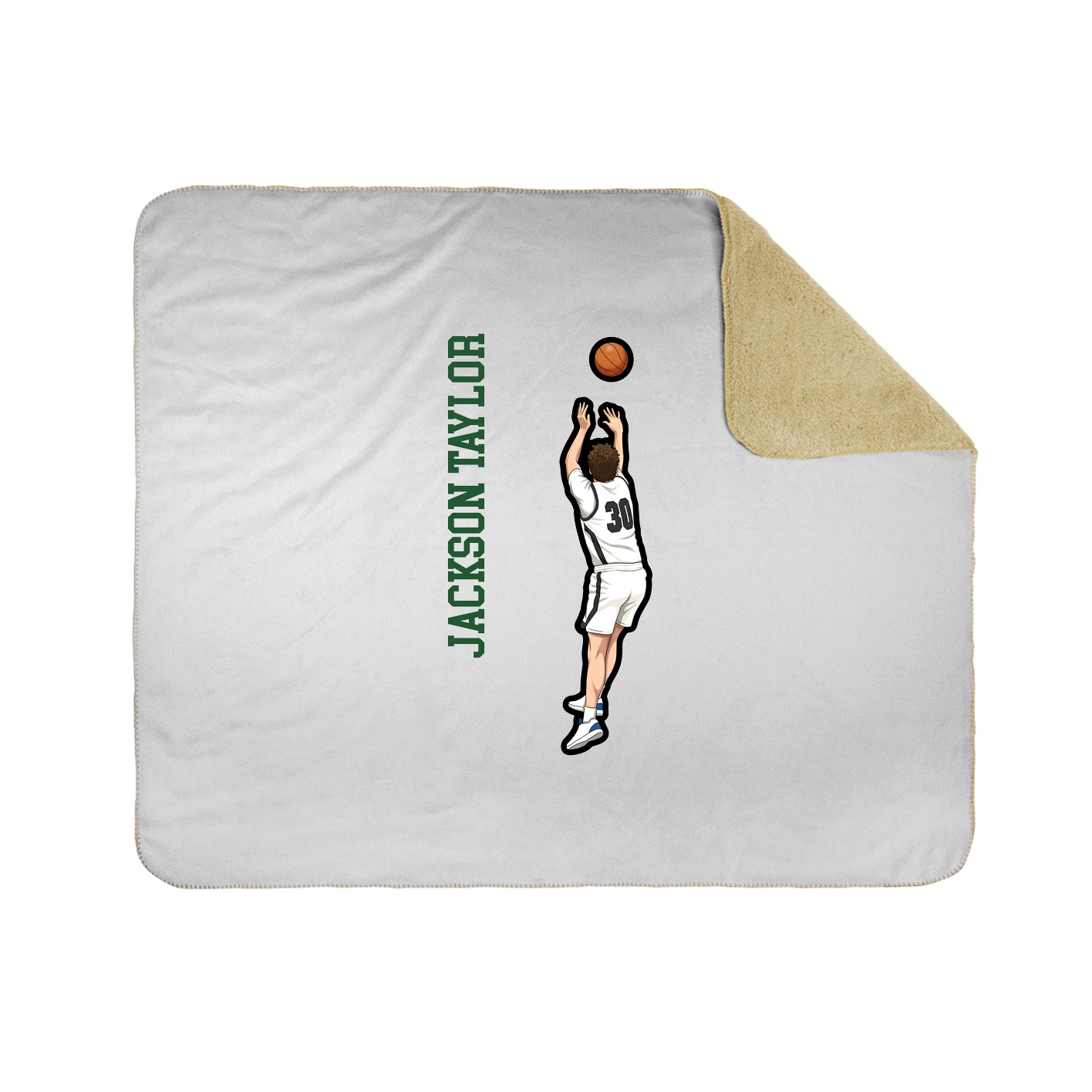 Throw Blanket — Name Vertical in White