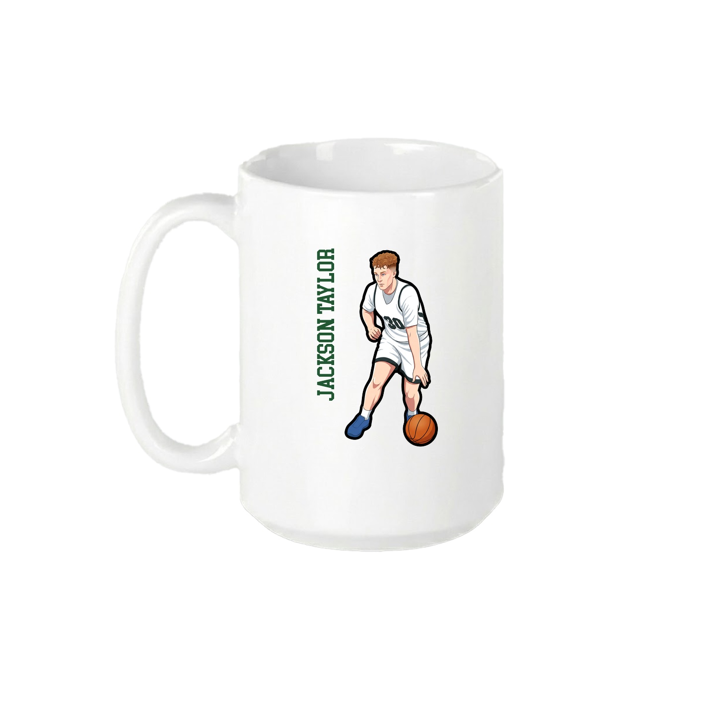 15oz Coffee Mug — Name Vertical in White