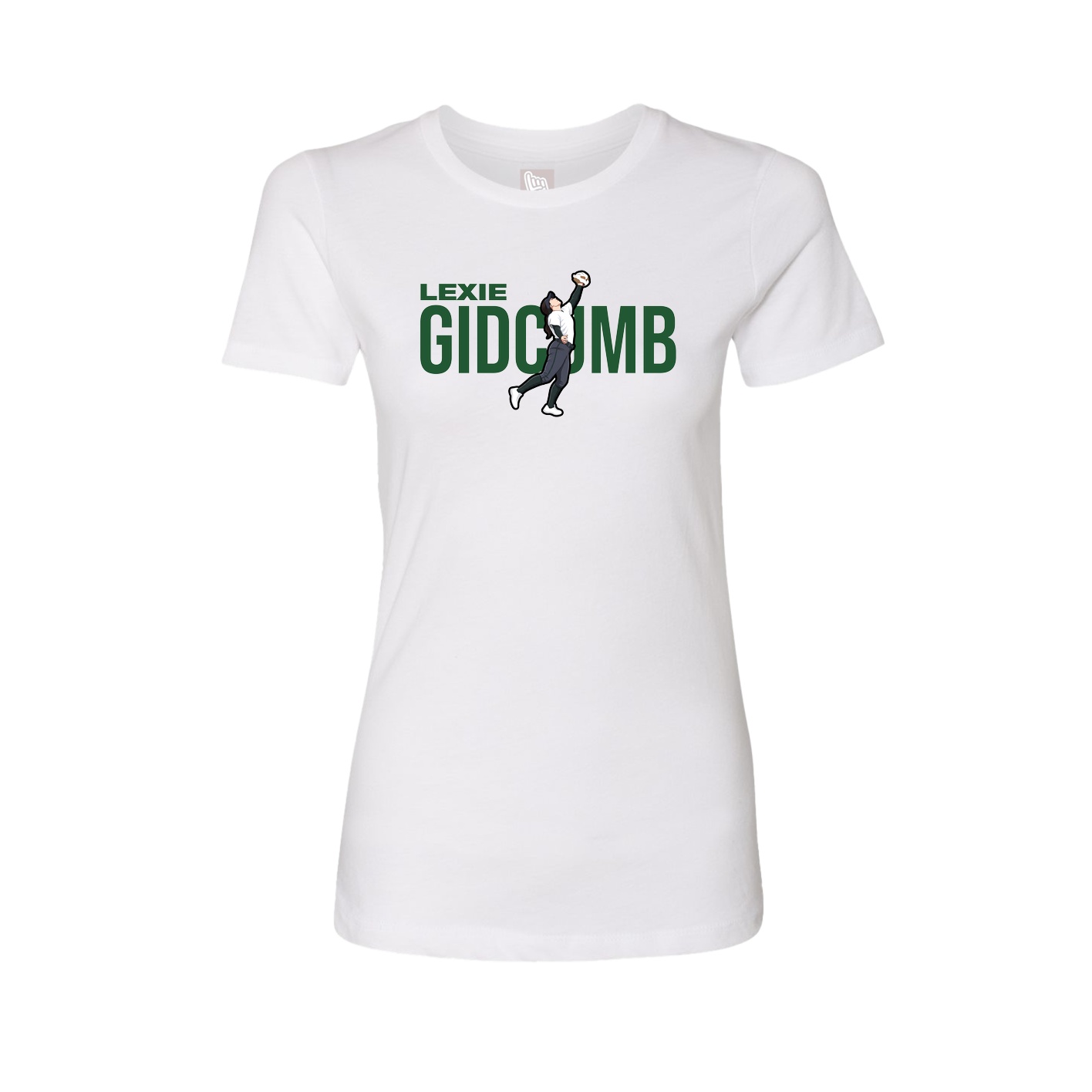 Fitted Women's Tee — Player Name in White