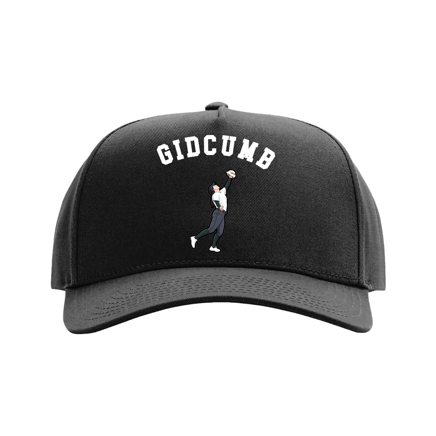 Full Fabric Five-Panel Champ Cap — Shirsey Arch in Black