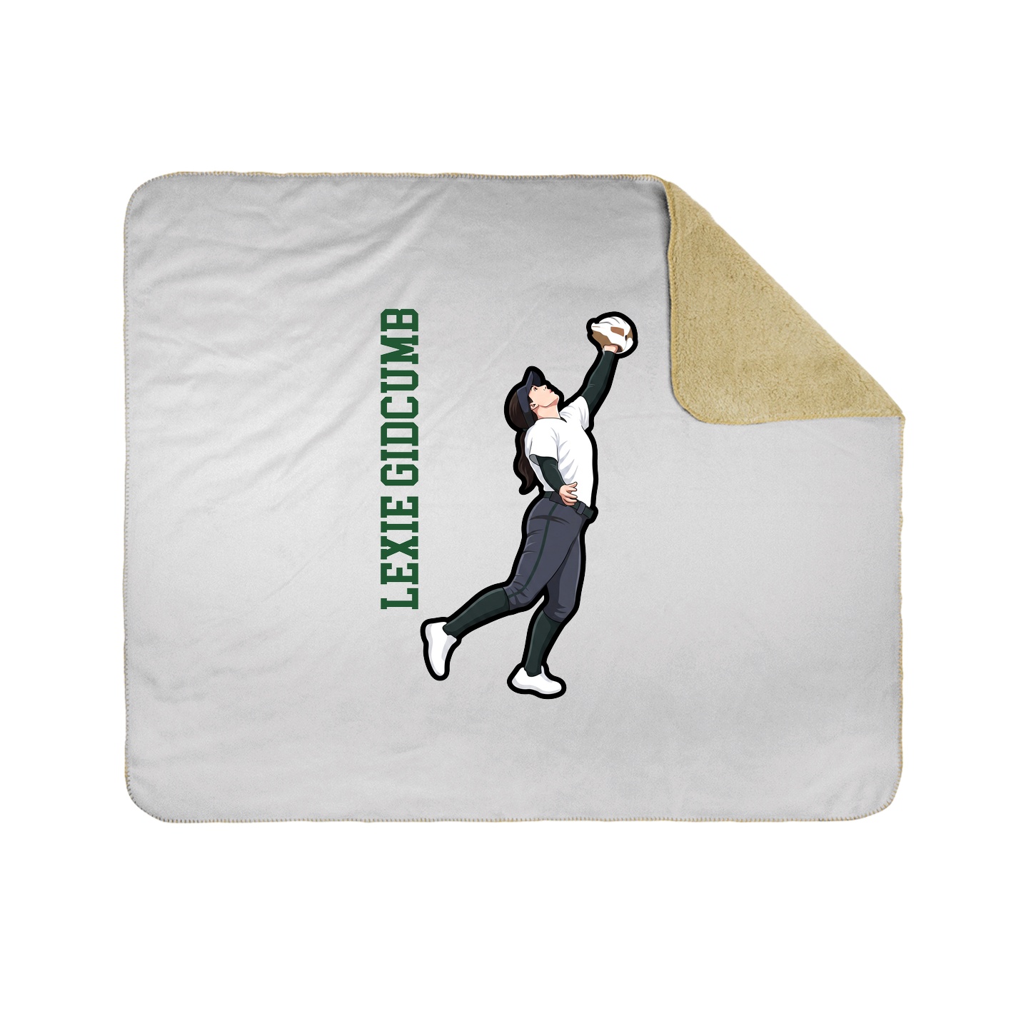 Throw Blanket — Name Vertical in White