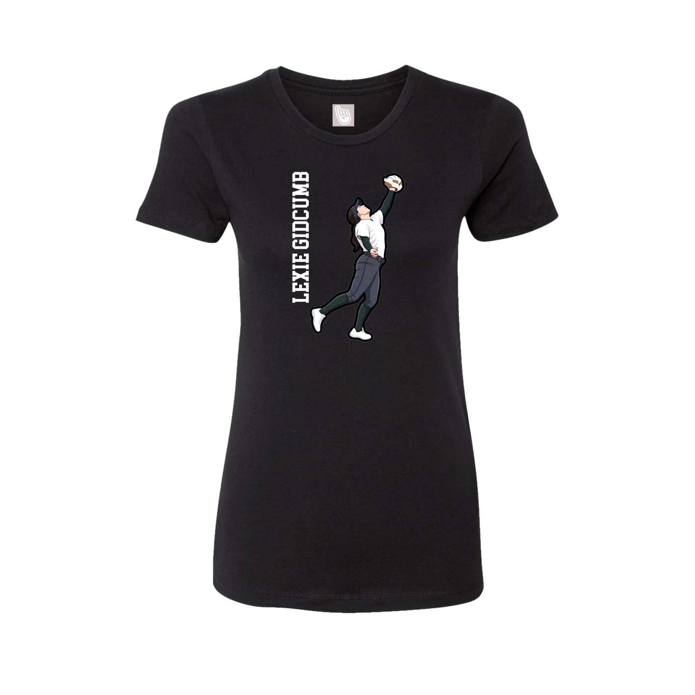 Fitted Women's Tee — Name Vertical in Black