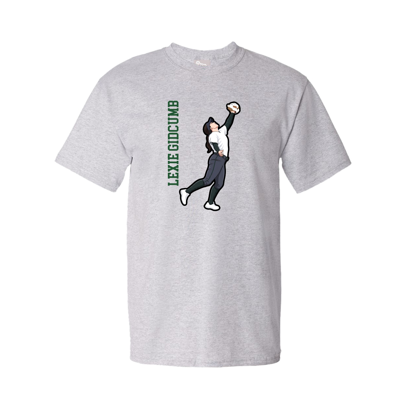 Youth Tee — Name Vertical in Grey