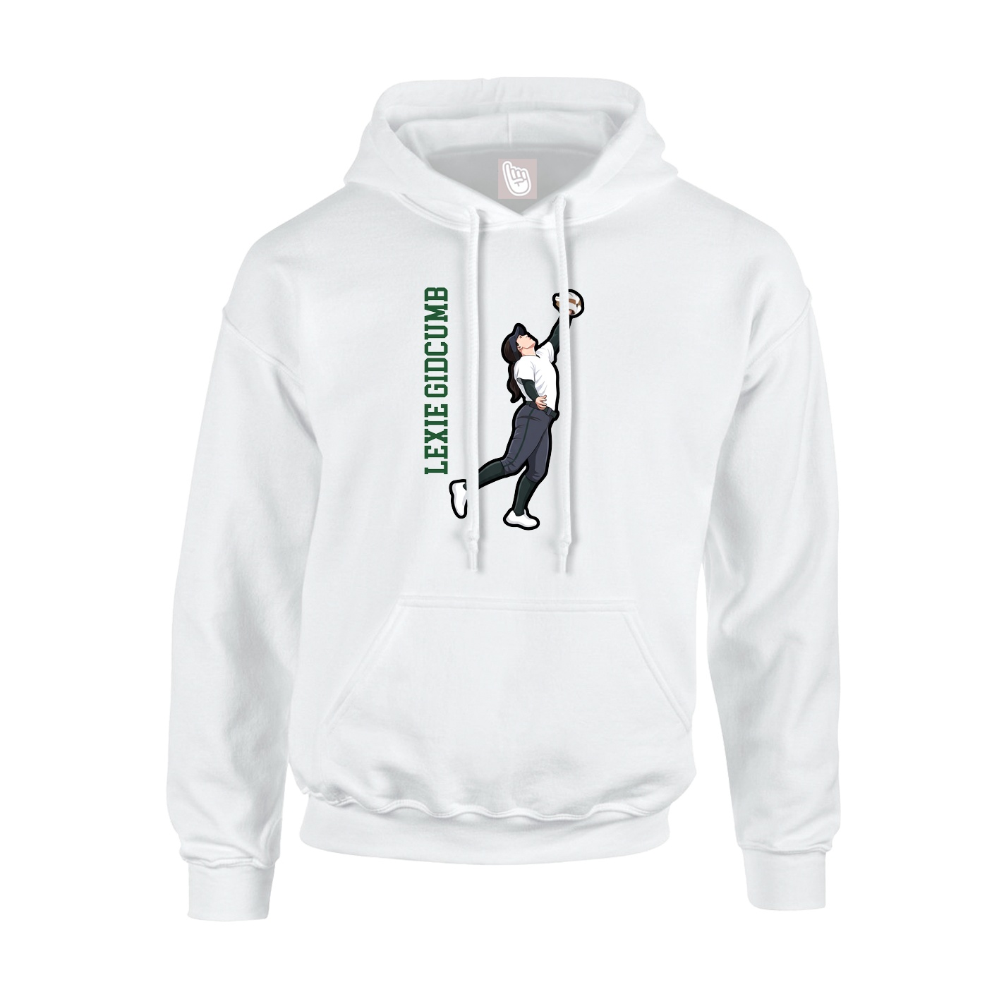 Hoodie — Name Vertical in White
